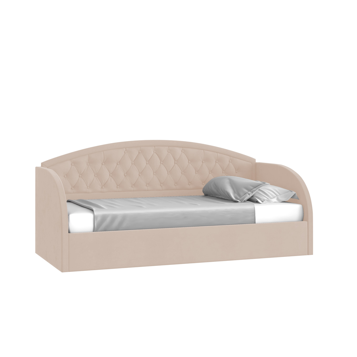 Кровать Сити 90х200 с подъемным механизмом Велюр Гелакси 602 кремовый