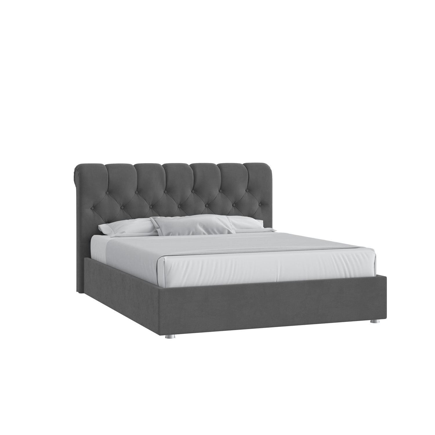 Кровать Элис 160х200 Микровелюр Инфинити 02 темно-серый с подъемным механизмом