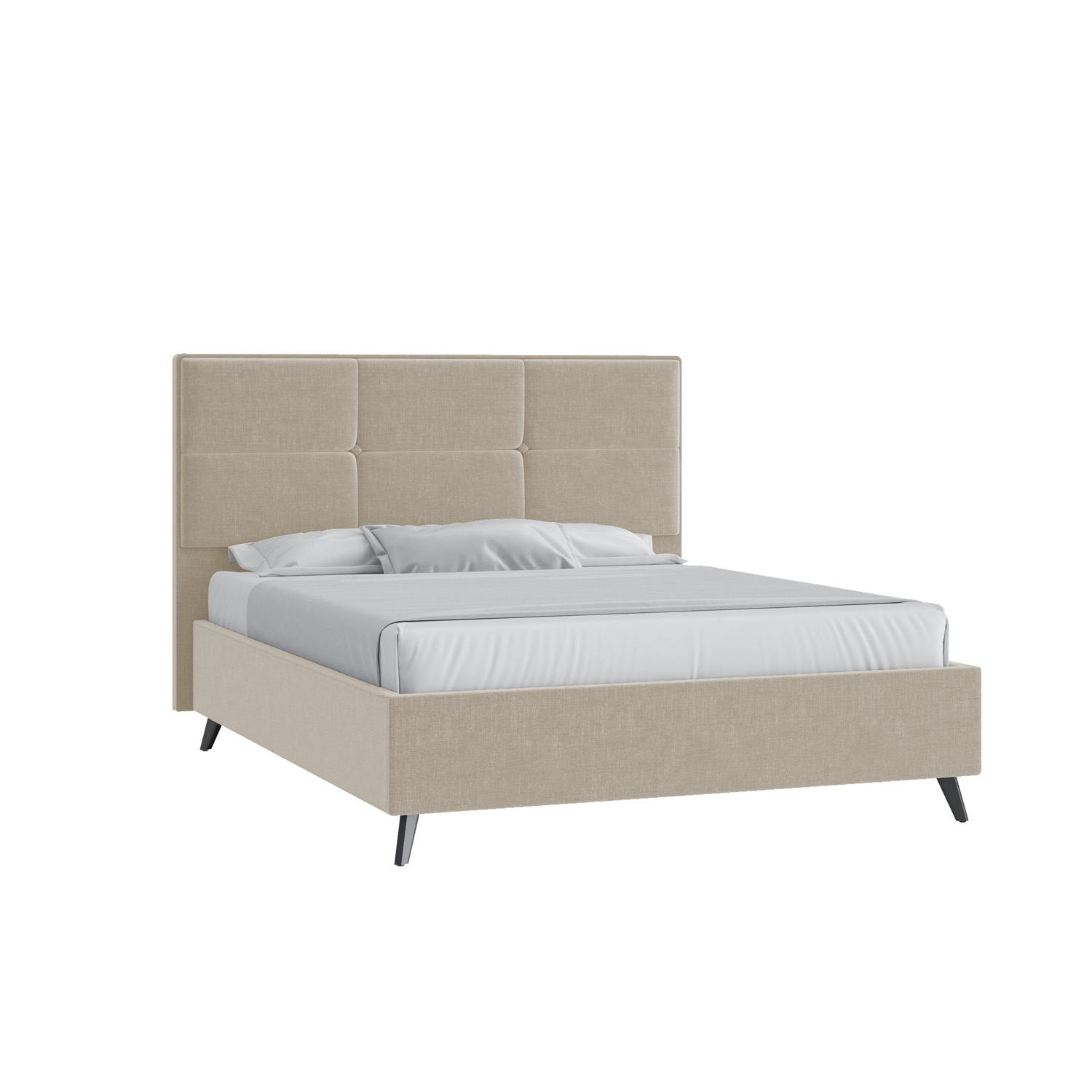 Кровать Мюнхен 160х200 Микровелюр Каприз 06 бежевый высокие опоры