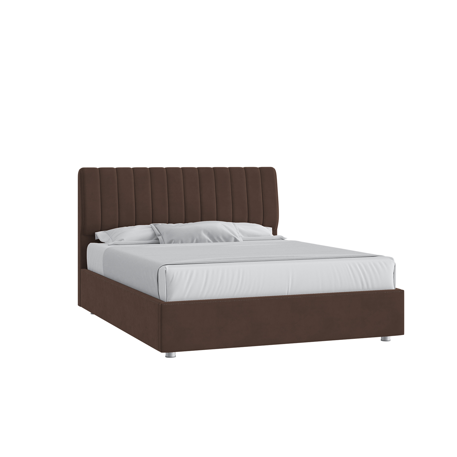 Кровать Танго 160х200 Микровелюр Инфинити 04 шоколад с низкими опорами
