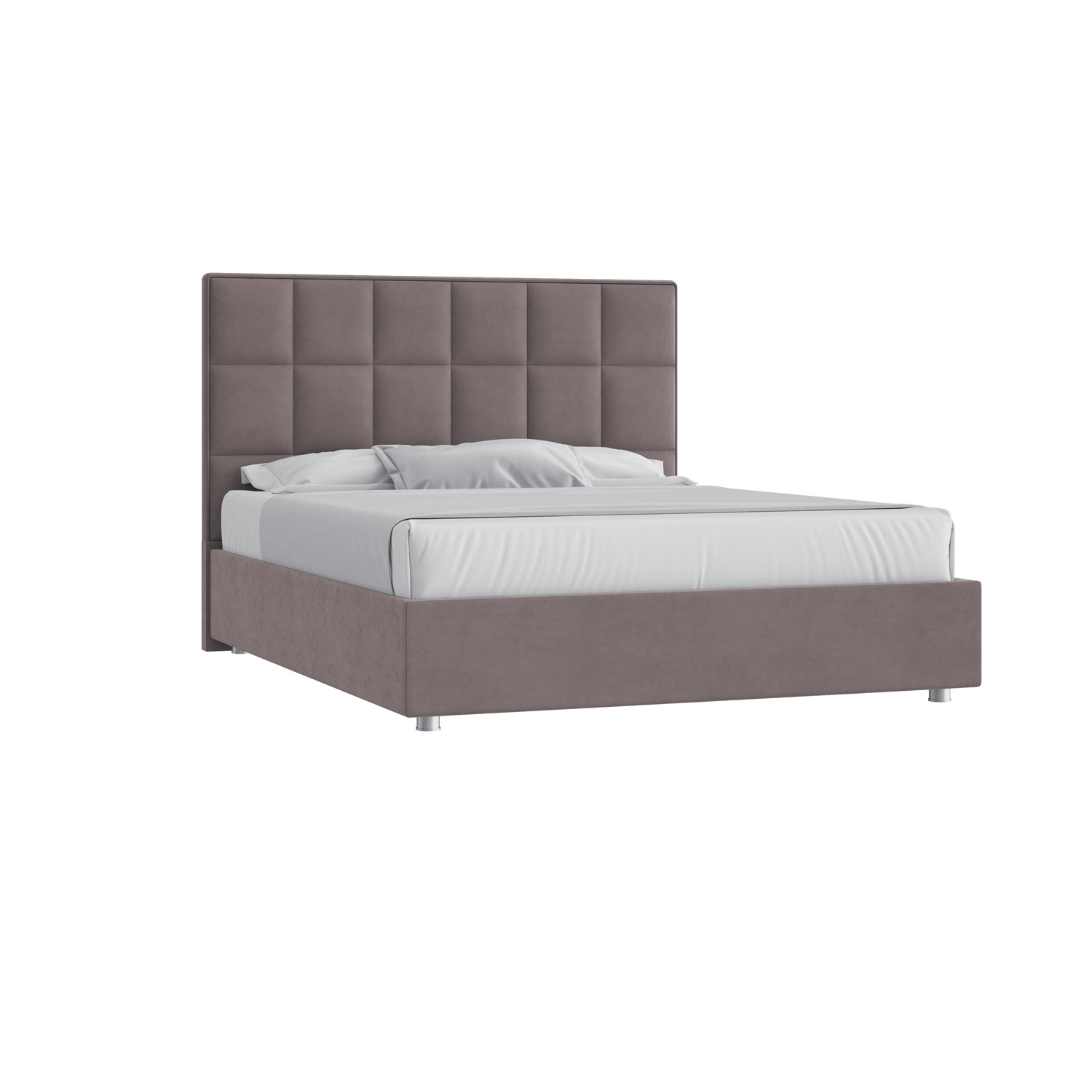 Кровать Квадро 140х200 Микровелюр Фиеста 06 серо-бежевый с подъемным механизмом