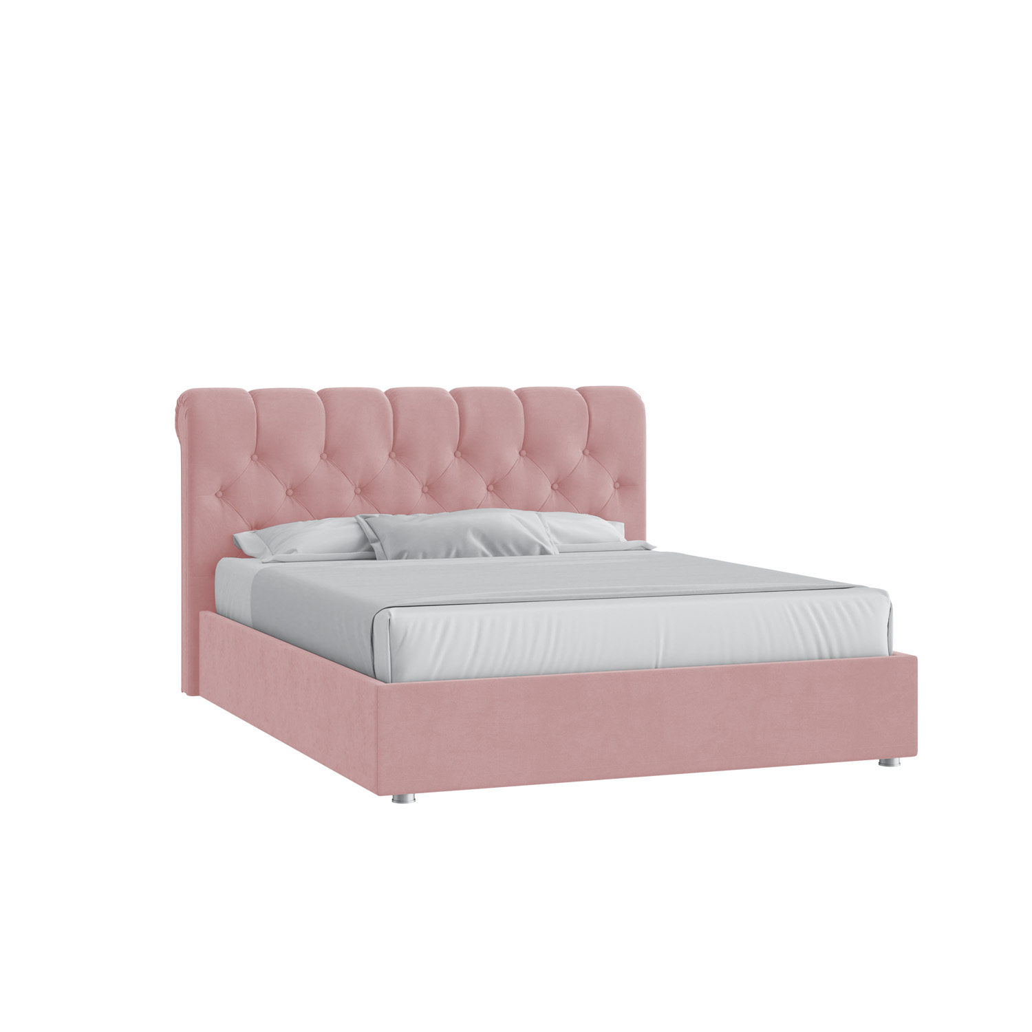 Кровать Элис 160х200 Микровелюр Инфинити 12 розовый с подъемным механизмом