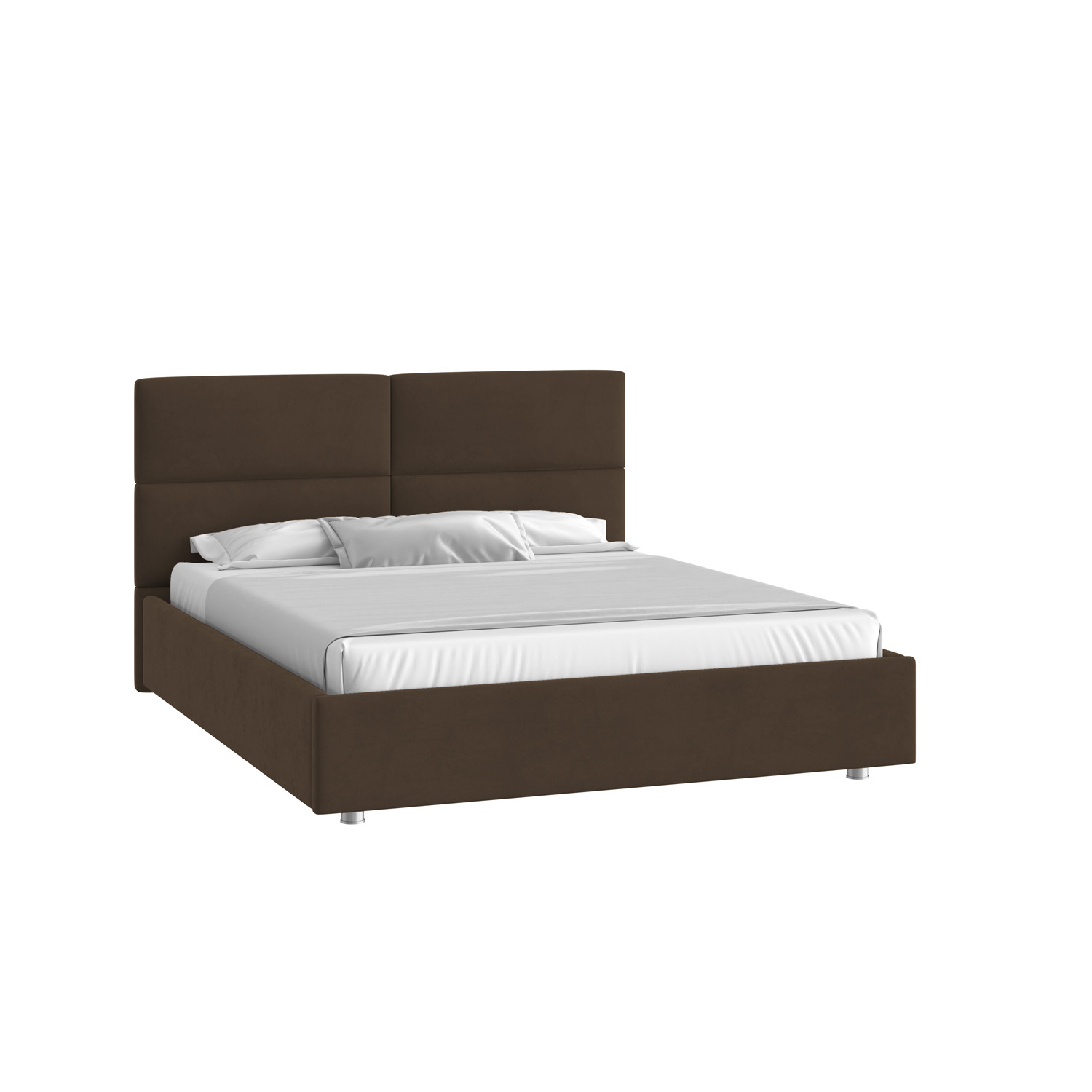 Кровать Тренд малое изголовье 160х200 Велюр Гелакси 009 шоколадныйс низкими опорами