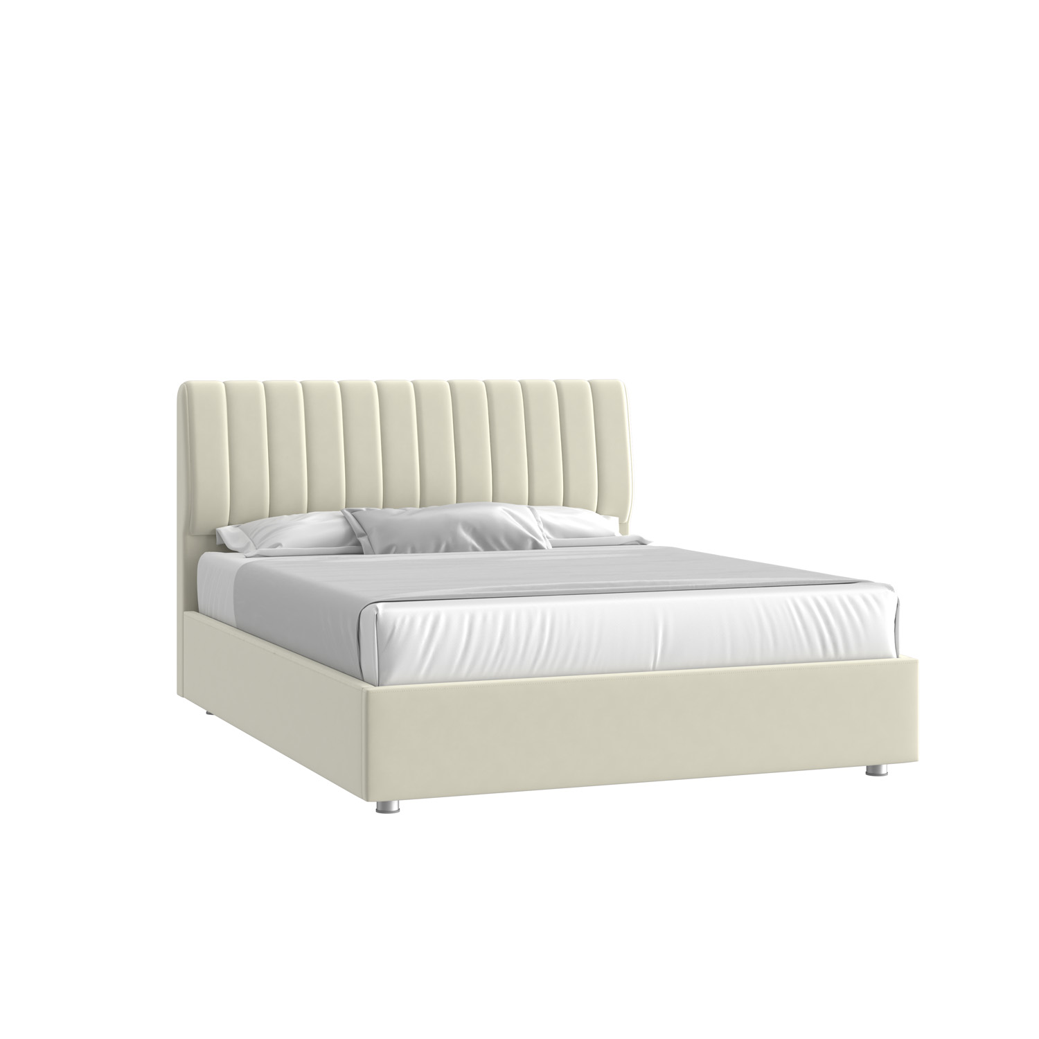 Кровать Танго 160х200 Велюр Гелакси 602 кремовый с подъемным механизмом с низкими опорами