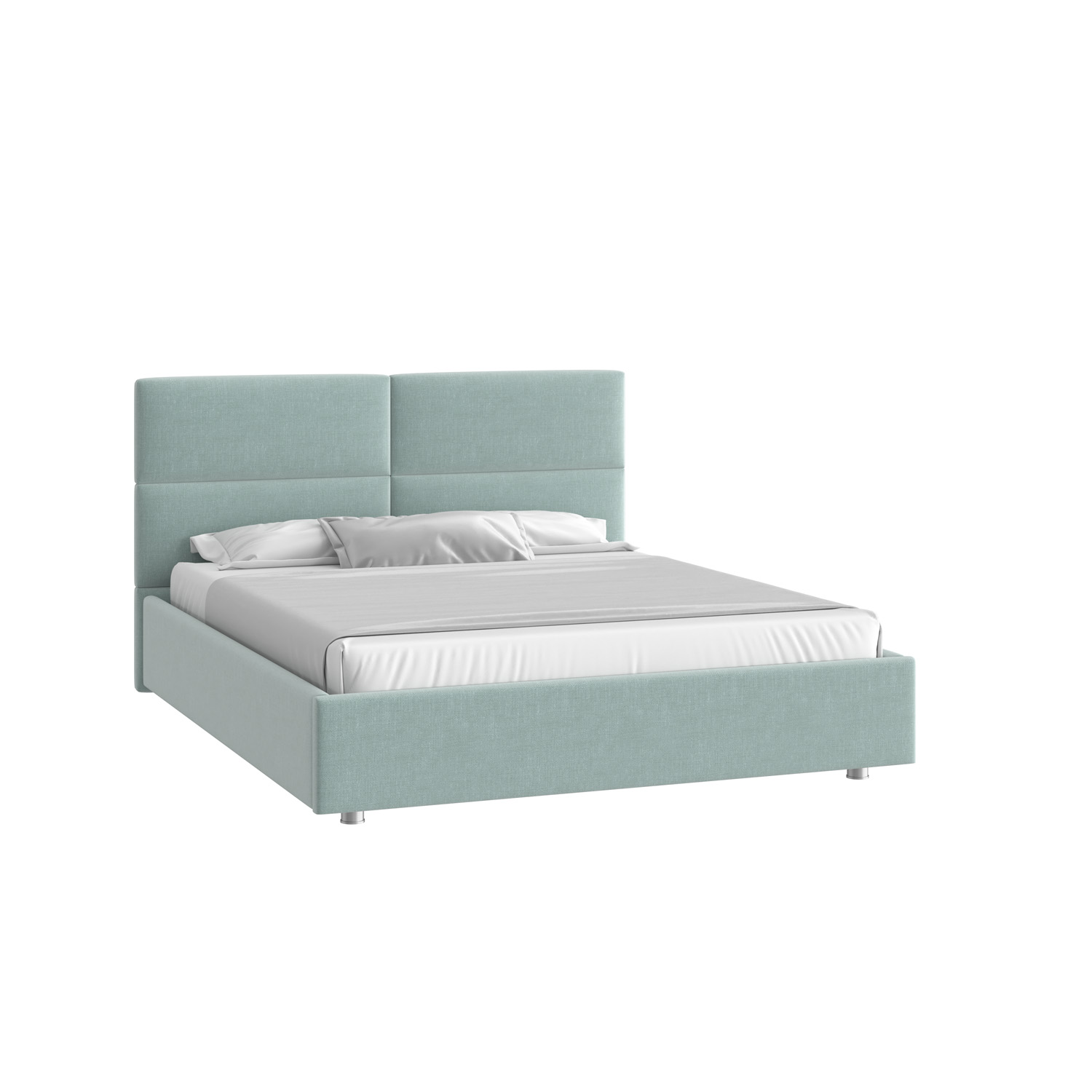 Кровать Тренд малое изголовье 160х200 Микровелюр Каприз 87 мятный с подъемным механизмомс низкими опорами