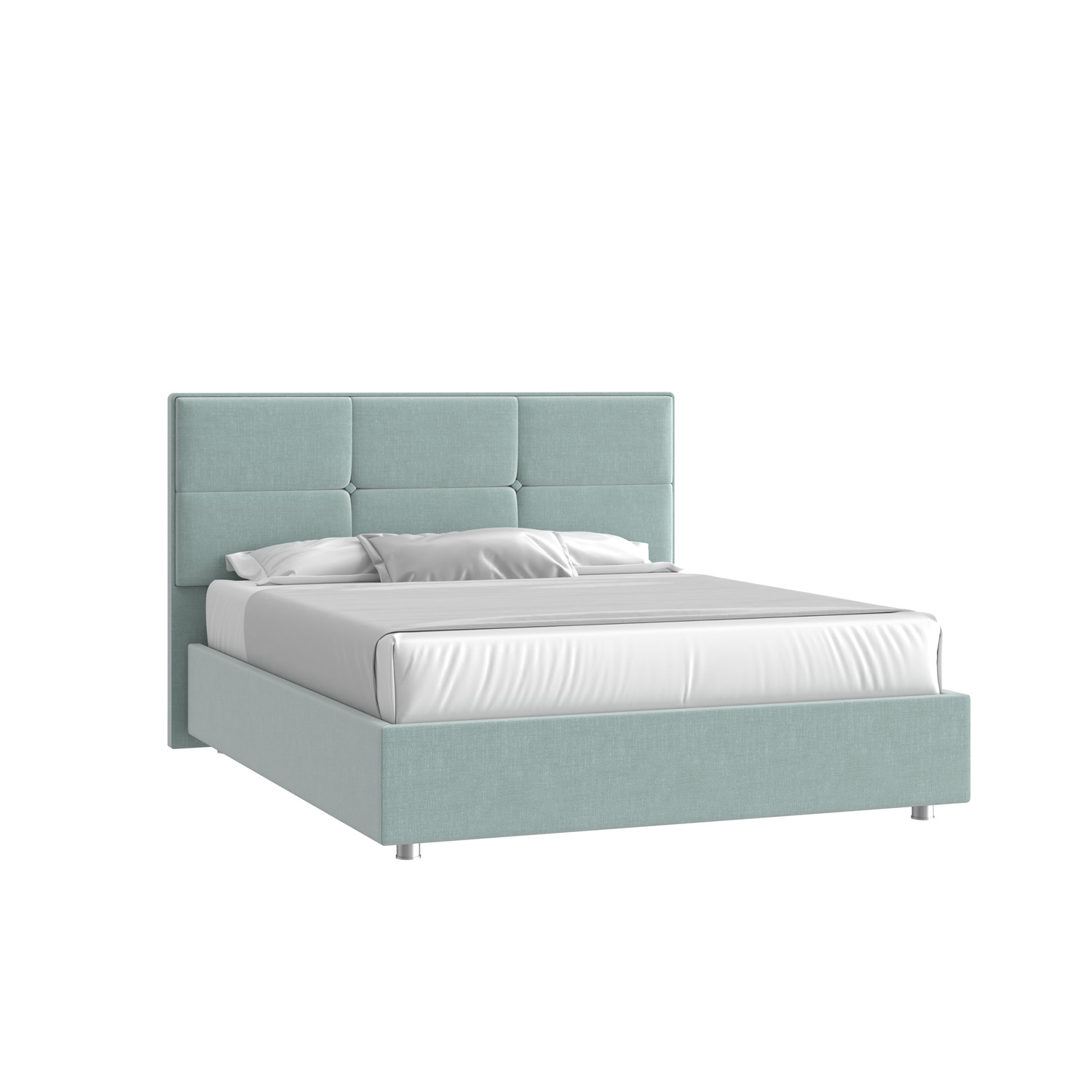 Кровать Мюнхен 160х200 Микровелюр Каприз 87 мятный с подъемным механизмом на низких опорах