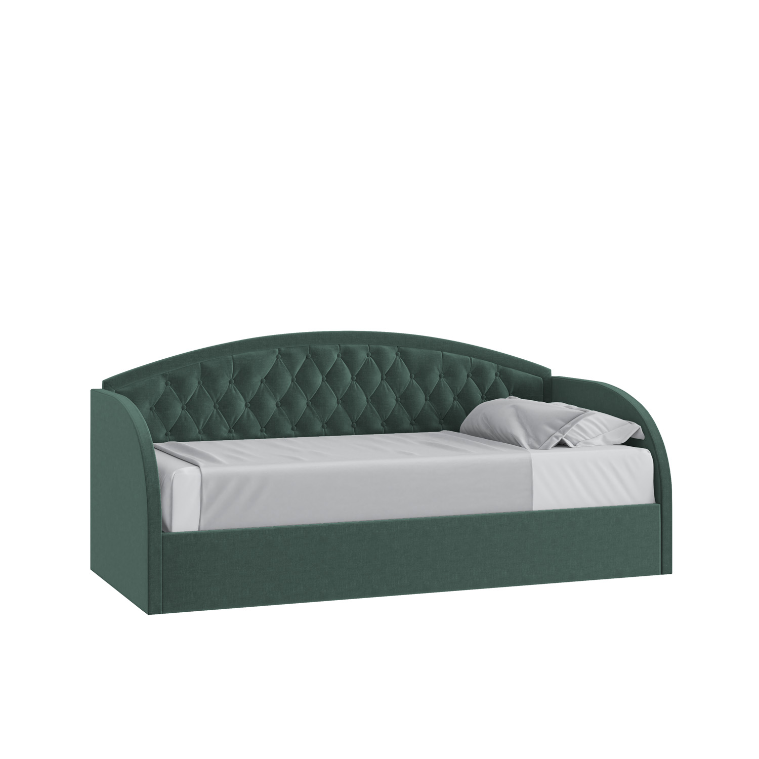 Кровать Сити 90х200 с подъемным механизмом Микровелюр Каприз 37 зеленый