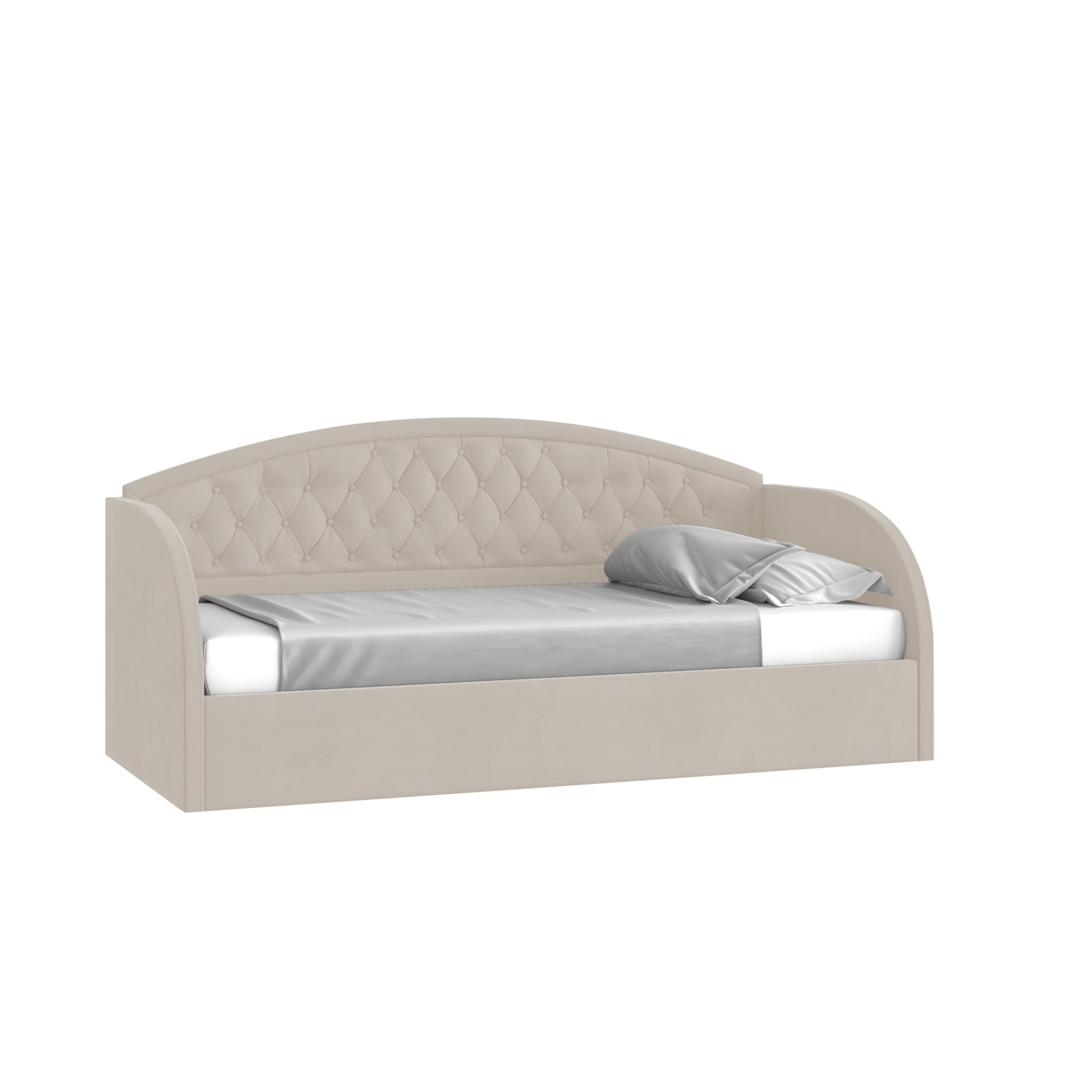 Кровать Сити 90х190 с подъемным механизмом Микровелюр Фиеста 02 слоновая кость