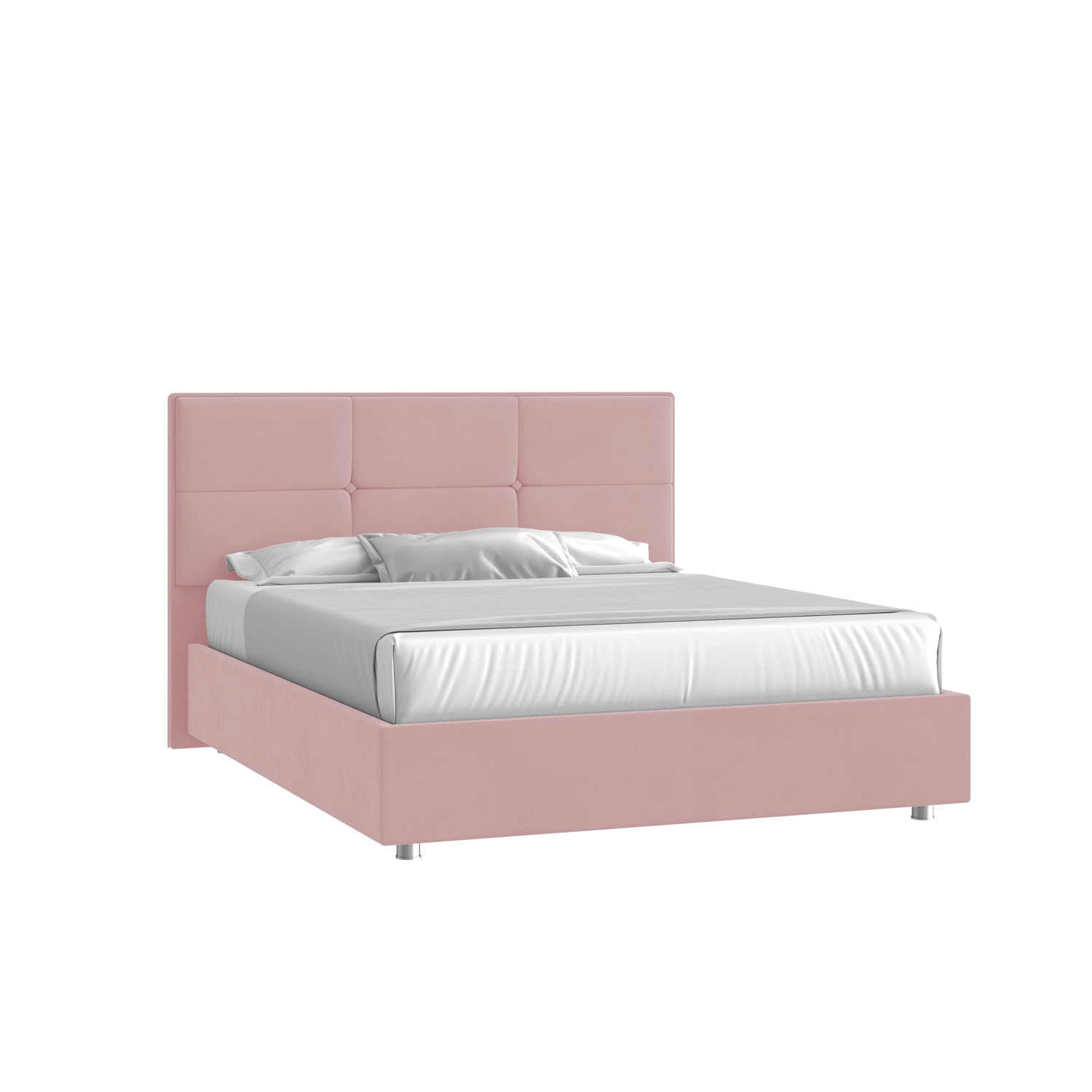 Кровать Мюнхен 160х200 Микровелюр Инфинити 12 розовый с подъемным механизмом на низких опорах