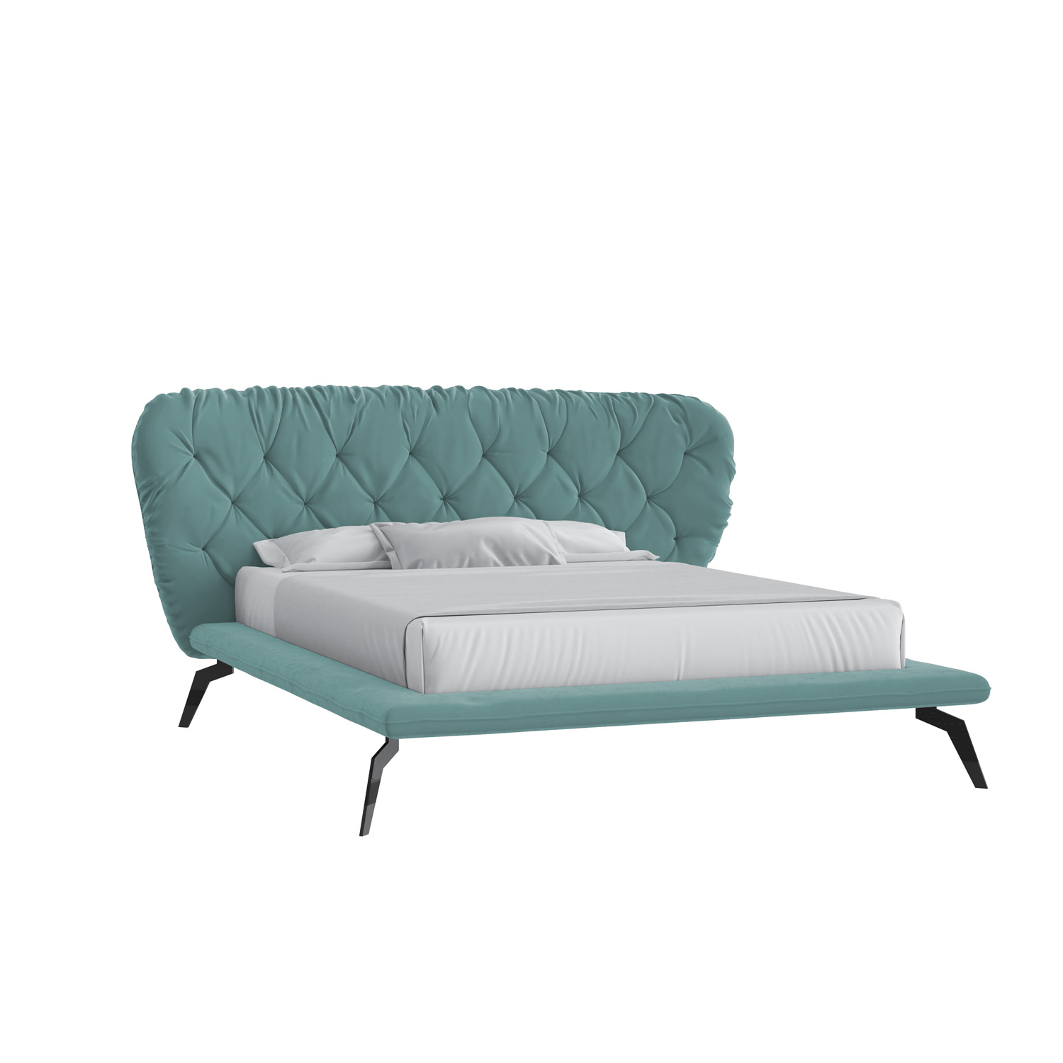 Кровать Фиджи 160х200 Микровелюр Инфинити 11 ментол