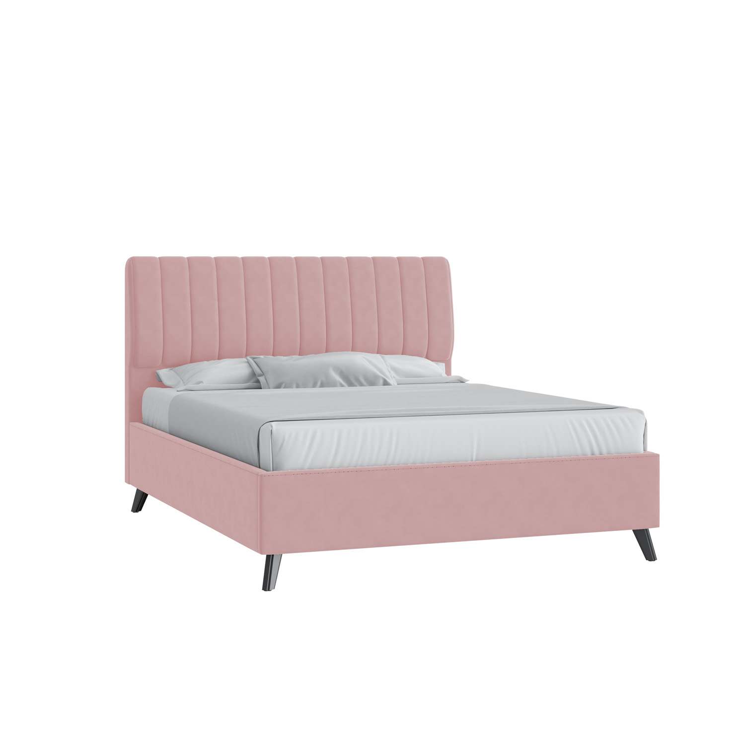 Кровать Танго 160х200 Микровелюр Инфинити 12 розовый с подъемным механизмом на высоких опорах