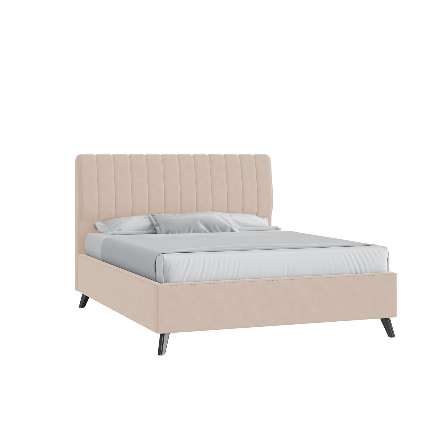 Кровать Танго 160х200 Велюр Гелакси 602 кремовый с подъемным механизмом на высоких опорах