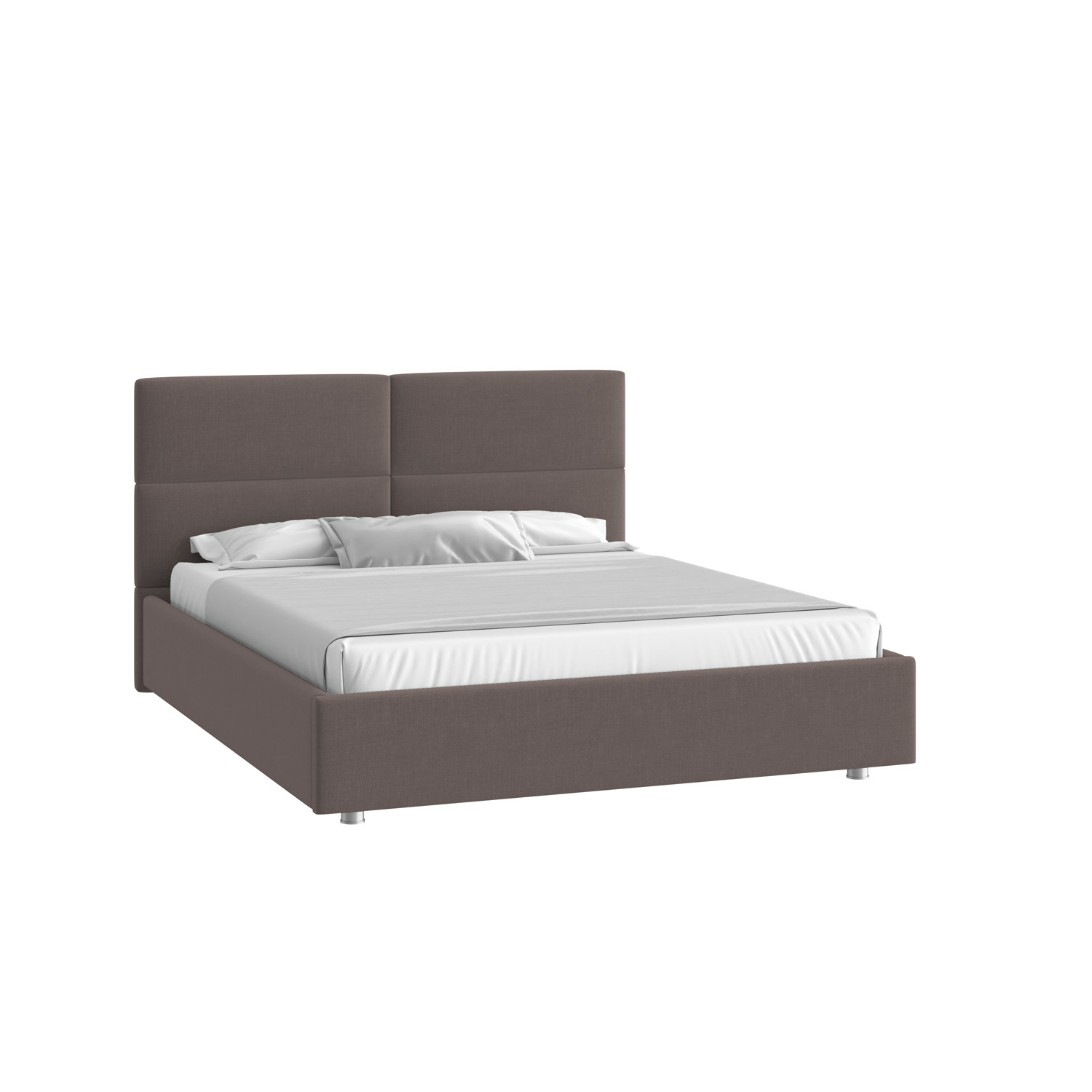 Кровать Тренд малое изголовье 160х200 Микровелюр Каприз 20 какао с подъемным механизмомс низкими опорами