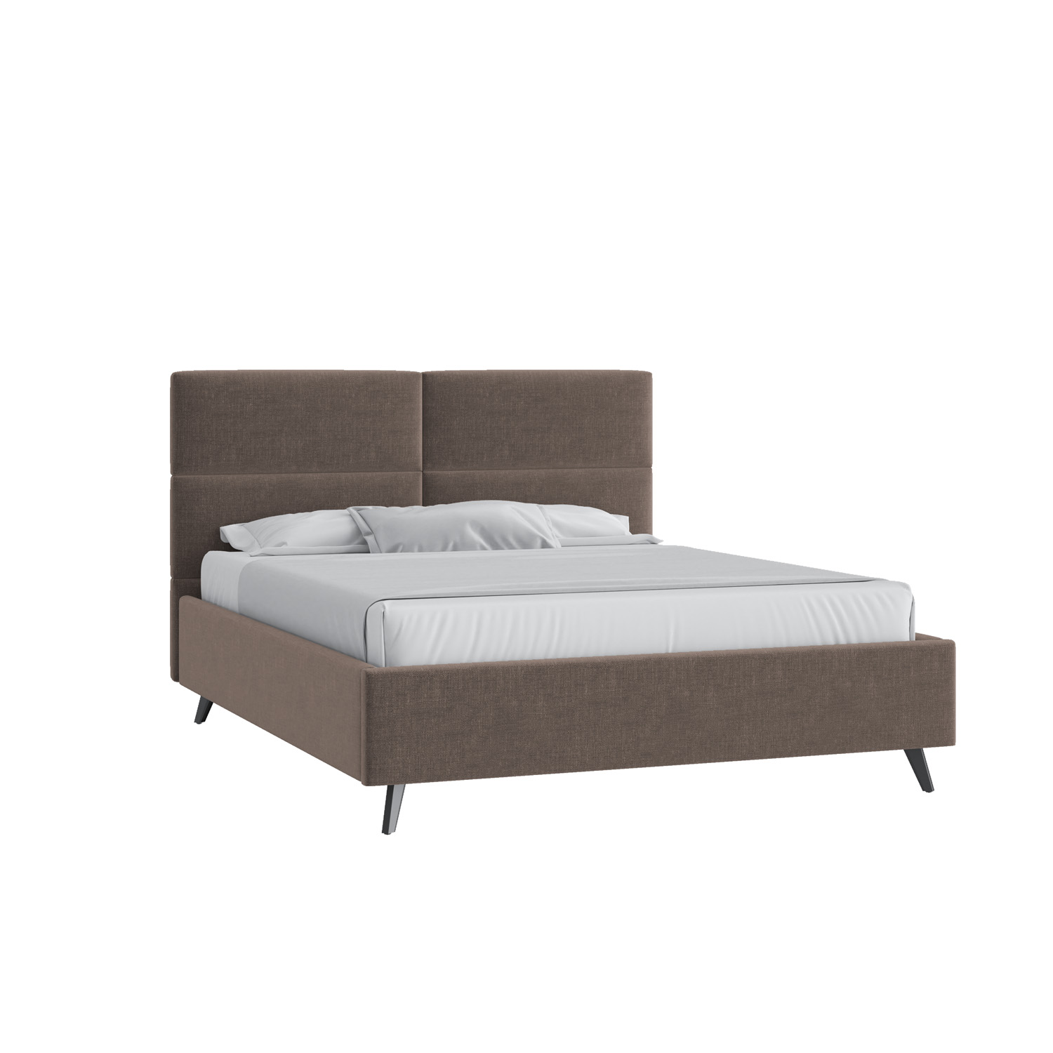 Кровать Тренд малое изголовье 160х200 Микровелюр Каприз 20 какао с подъемным механизмом с высокими опорами