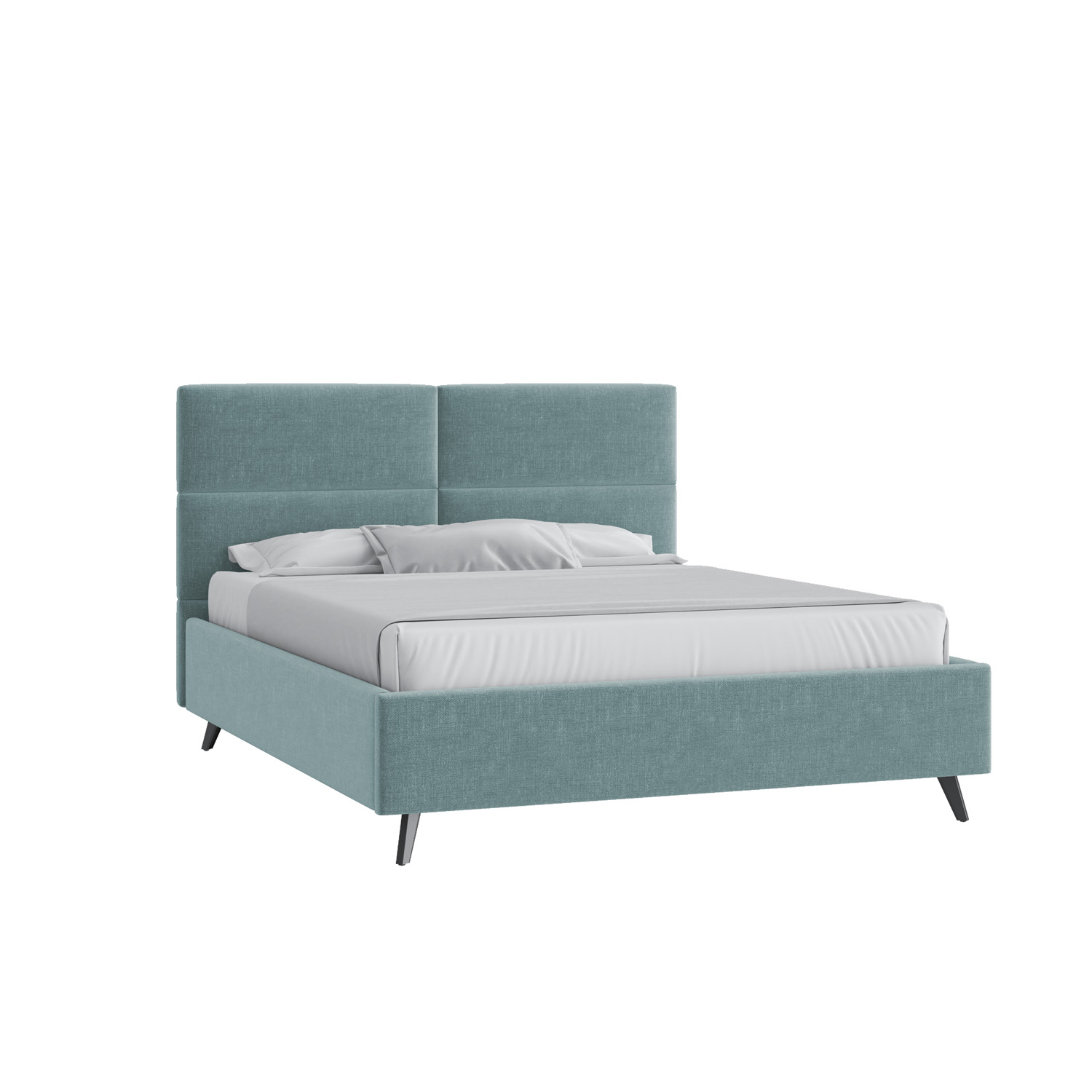 Кровать Тренд малое изголовье 160х200 Микровелюр Каприз 87 мятный с подъемным механизмом с высокими опорами