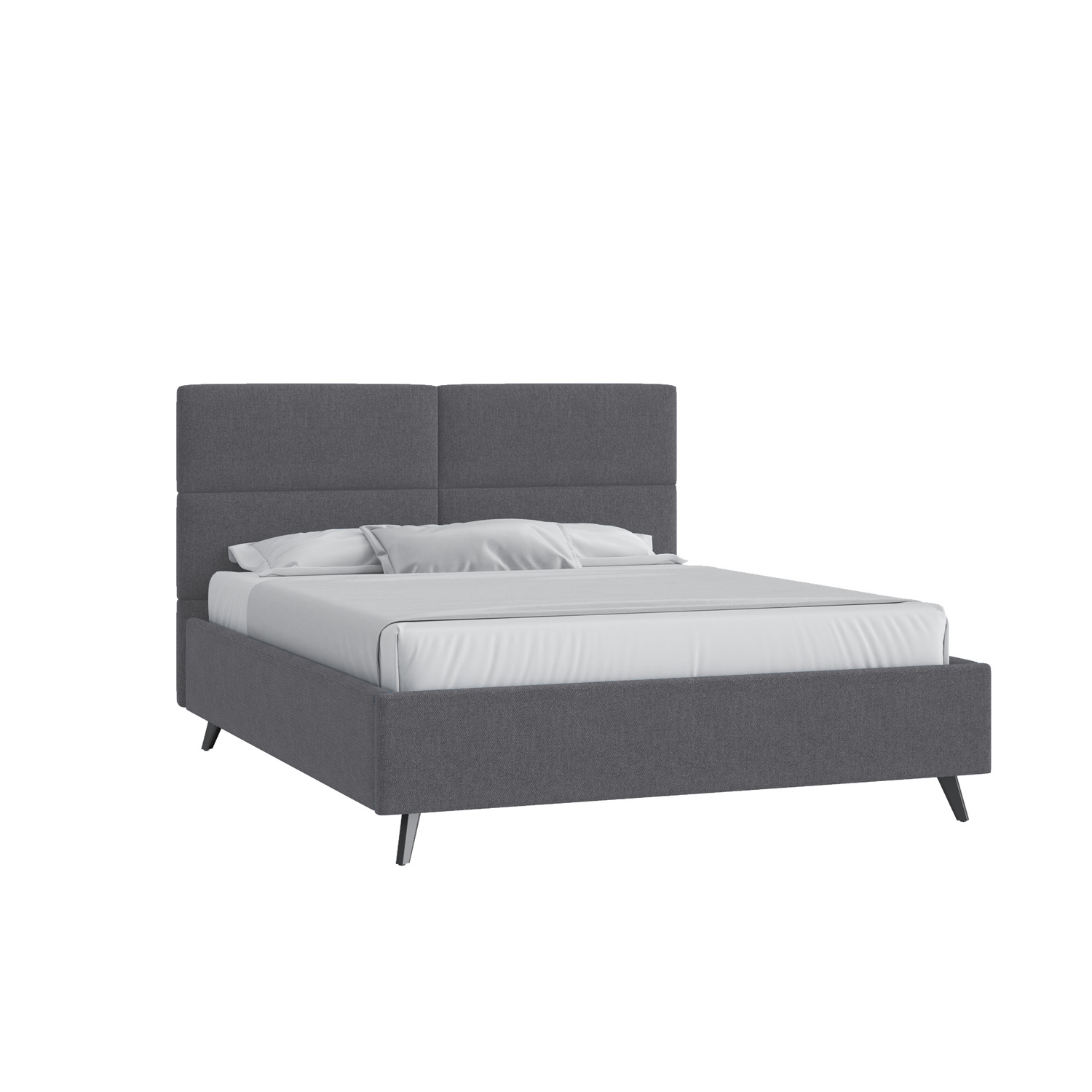 Кровать Тренд малое изголовье 160х200 Багама 02 серый с подъемным механизмом с высокими опорами