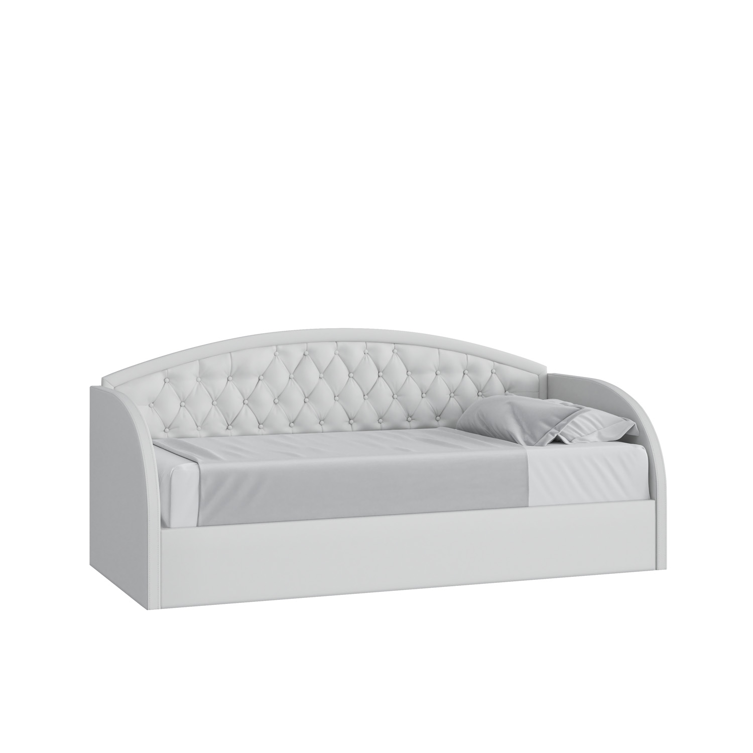 Кровать Сити 90х200 с подъемным механизмом Экокожа Терра ТМ 14 белый