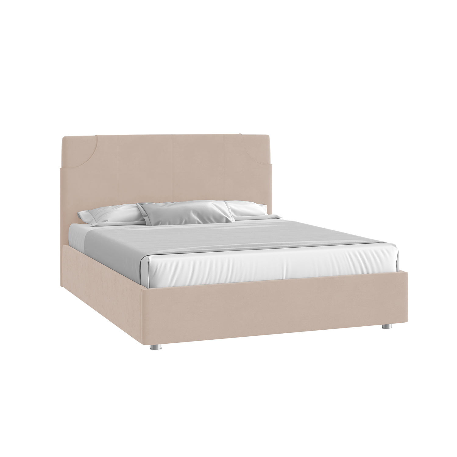 Кровать Денди 160х200 Велюр Гелакси 602 кремовый с подъемным механизмом