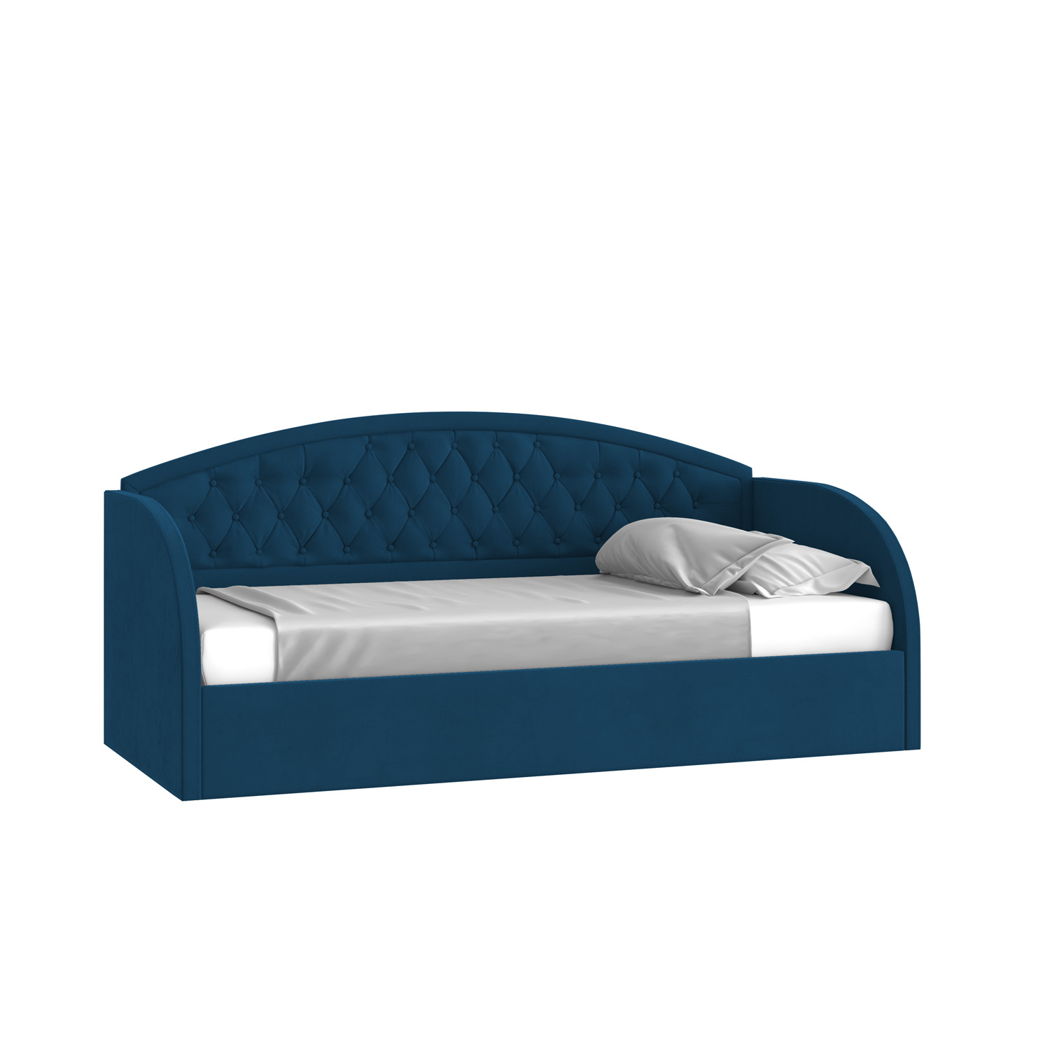 Кровать Сити 90х200 с подъемным механизмом Велюр Гелакси 027 синий