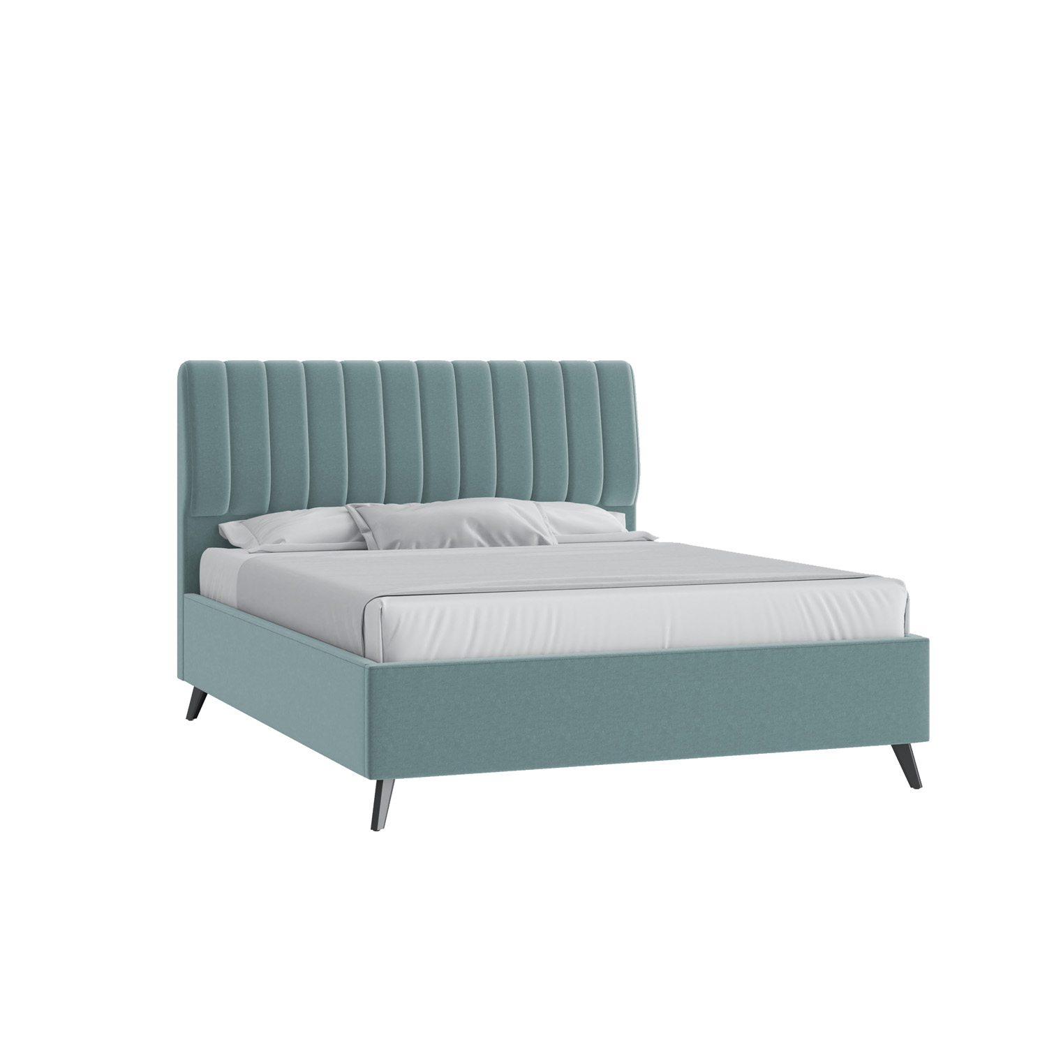 Кровать Танго 160х200 Микровелюр Каприз 87 мятный на высоких опорах