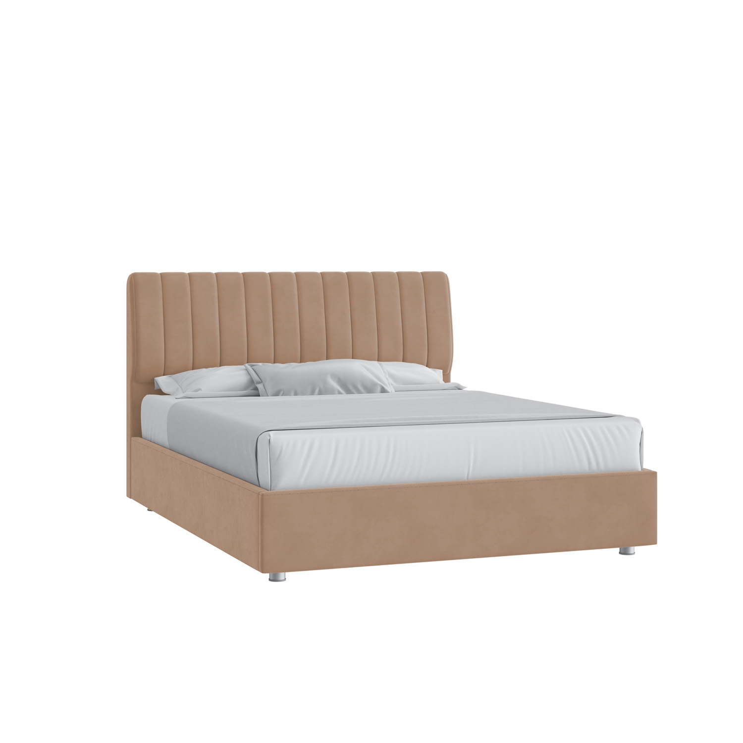 Кровать Танго 160х200 Велюр Гелакси 605 бежевый с подъемным механизмом с низкими опорами