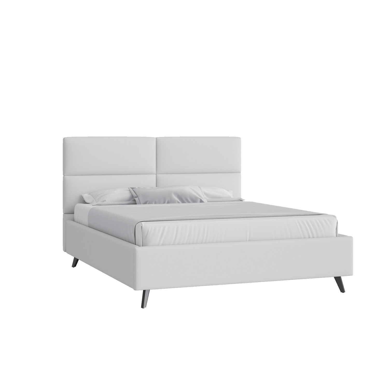 Кровать Тренд малое изголовье 160х200 Экокожа Терра ТМ 14 белый с высокими опорами