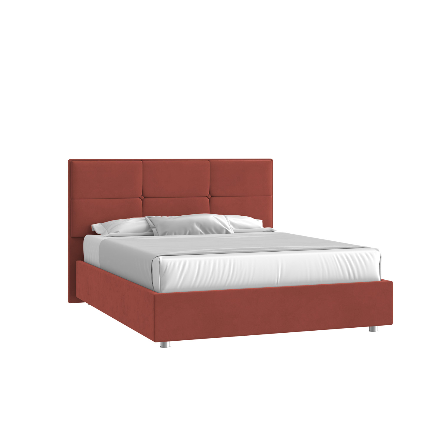 Кровать Мюнхен 120х200 Велюр Гелакси Плюс 41 Кирпичный на низких опорах