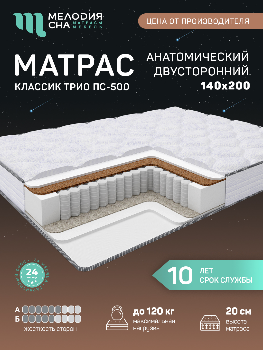 Матрас Классик Трио ПС500 140х200