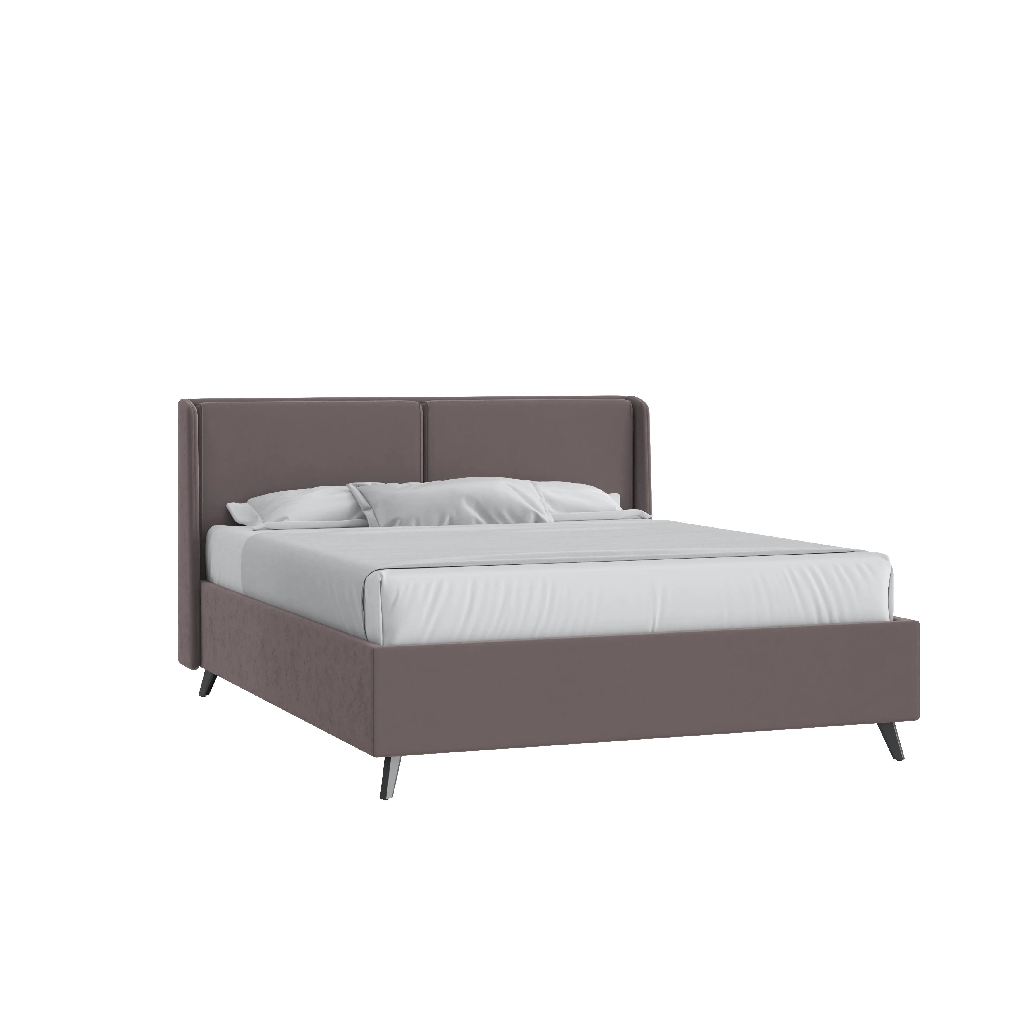 Кровать Барселона 160х200 с подъемным механизмом Микровелюр Фиеста 06 серо-бежевый с подъемным механизмом