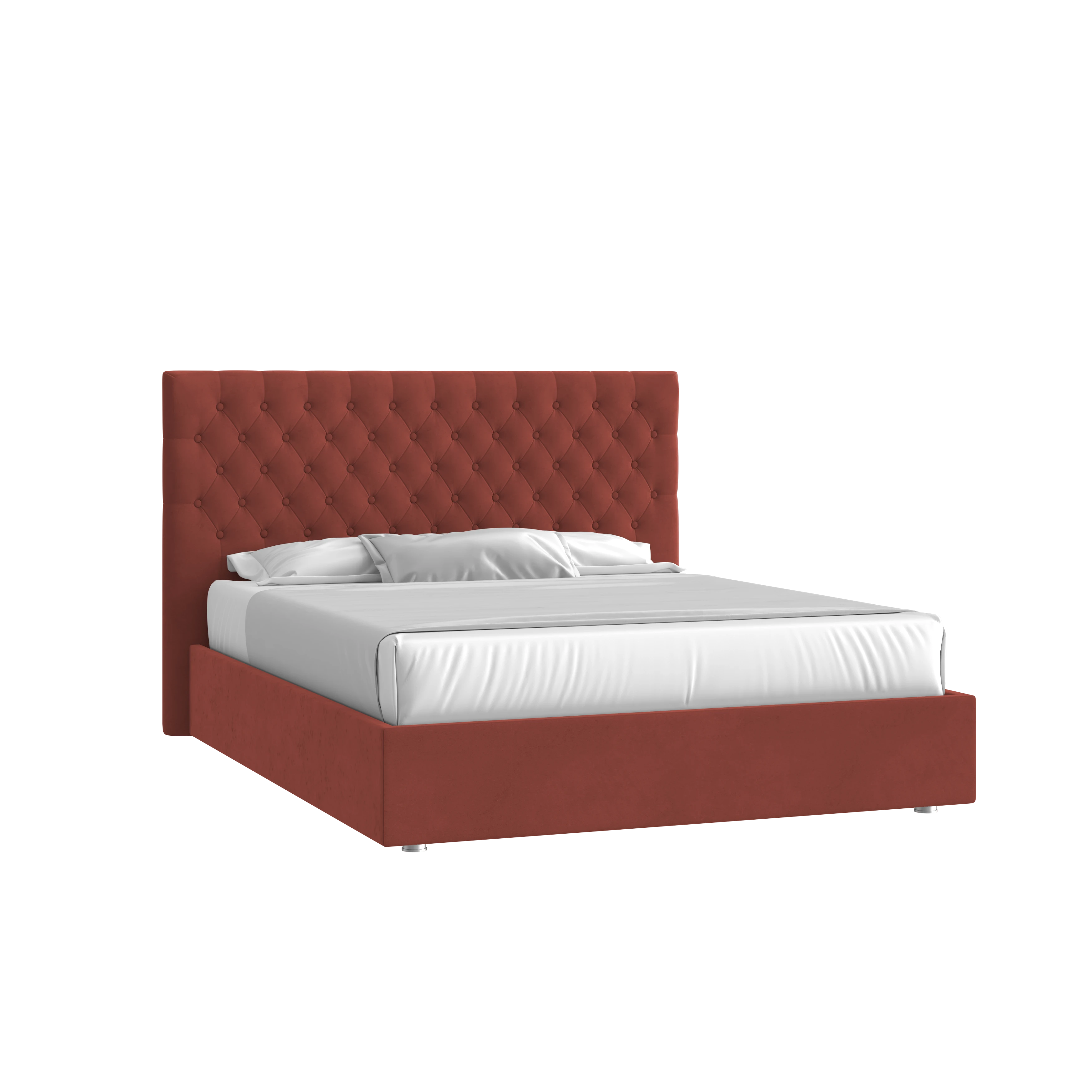 Кровать Грация 160х200 Велюр Гелакси Плюс 41 Кирпичный с подъемным механизмом
