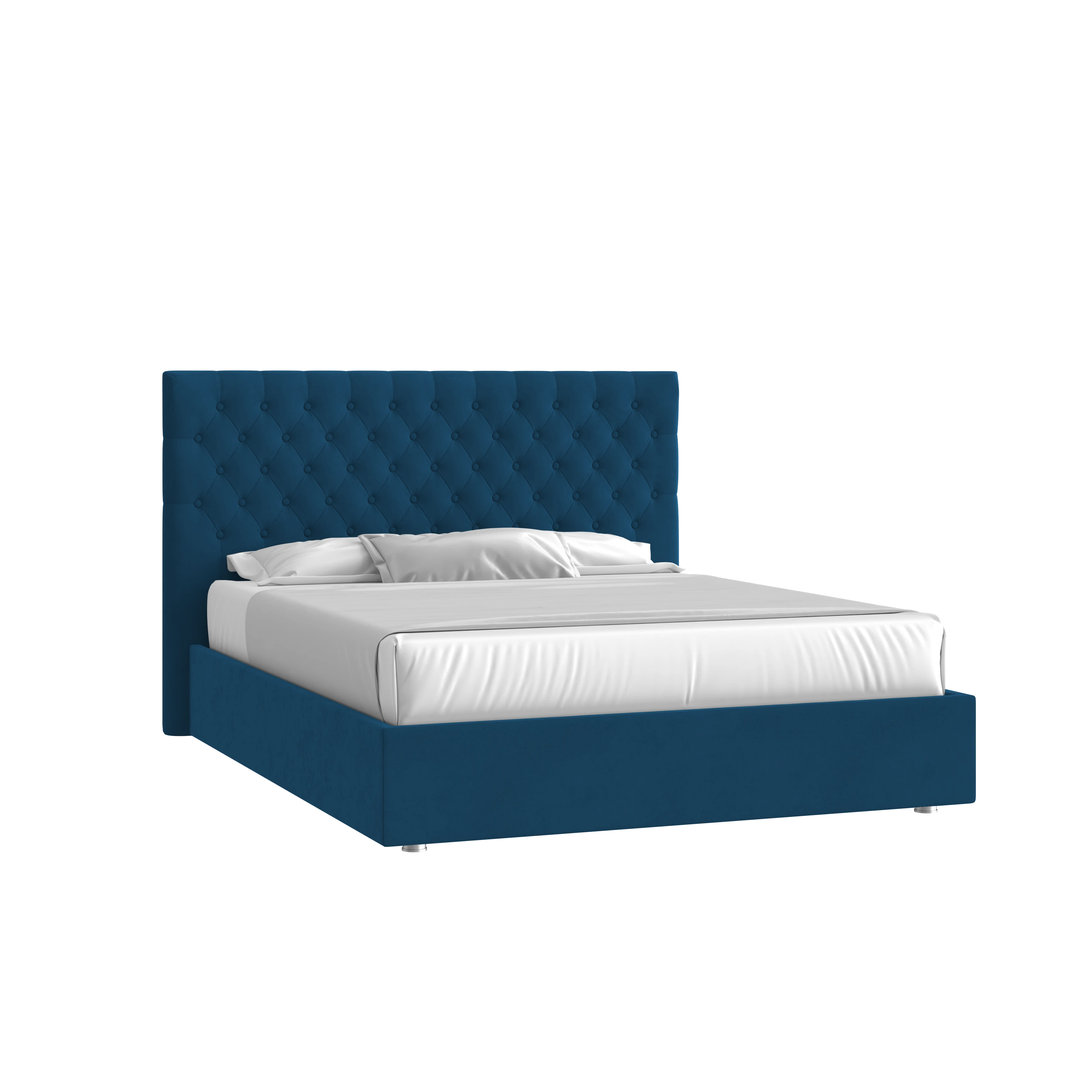 Кровать Грация 160х200 Велюр Гелакси 027 синий с подъемным механизмом