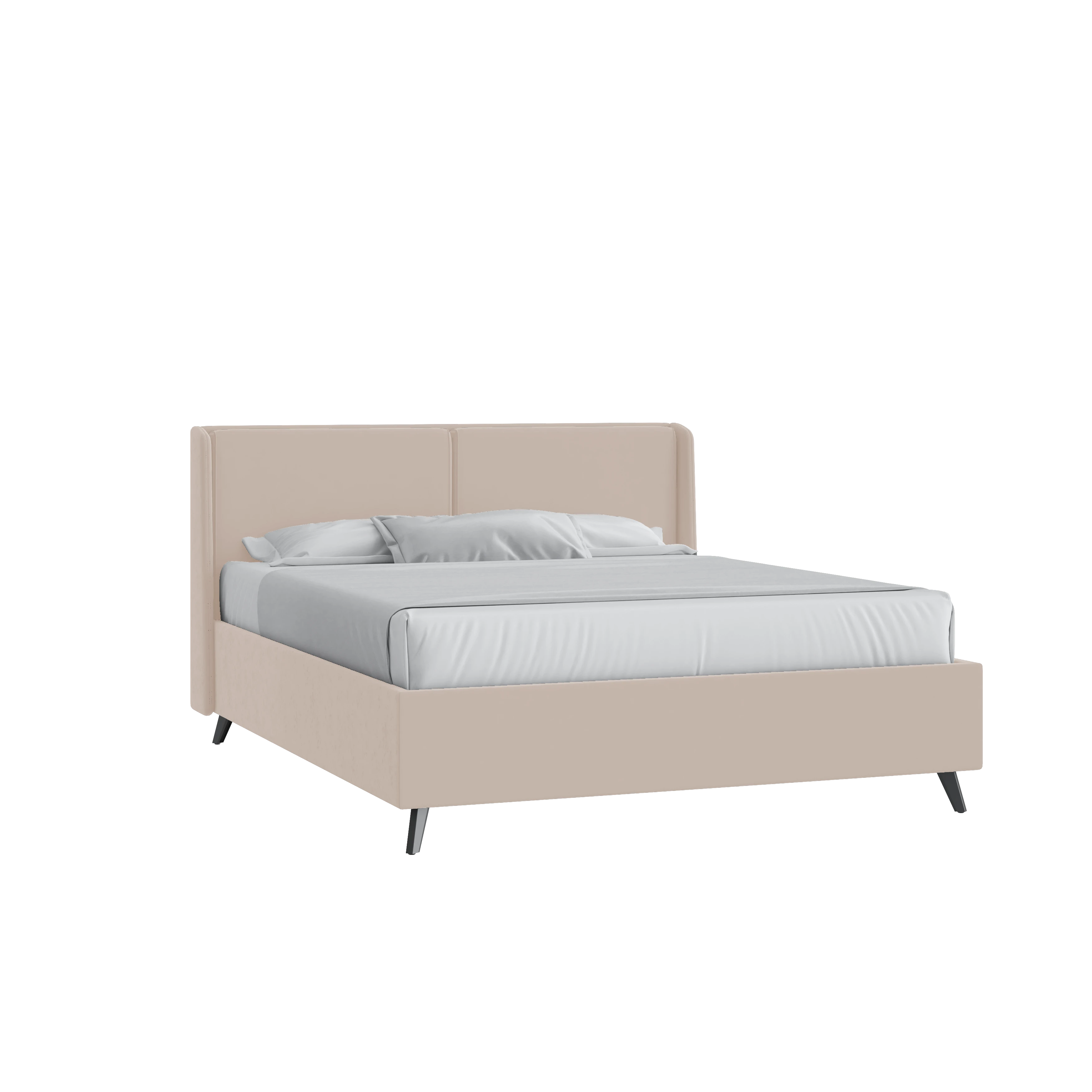 Кровать Барселона 160х200 с подъемным механизмом Велюр Элегант 001 молочный с подъемным механизмом