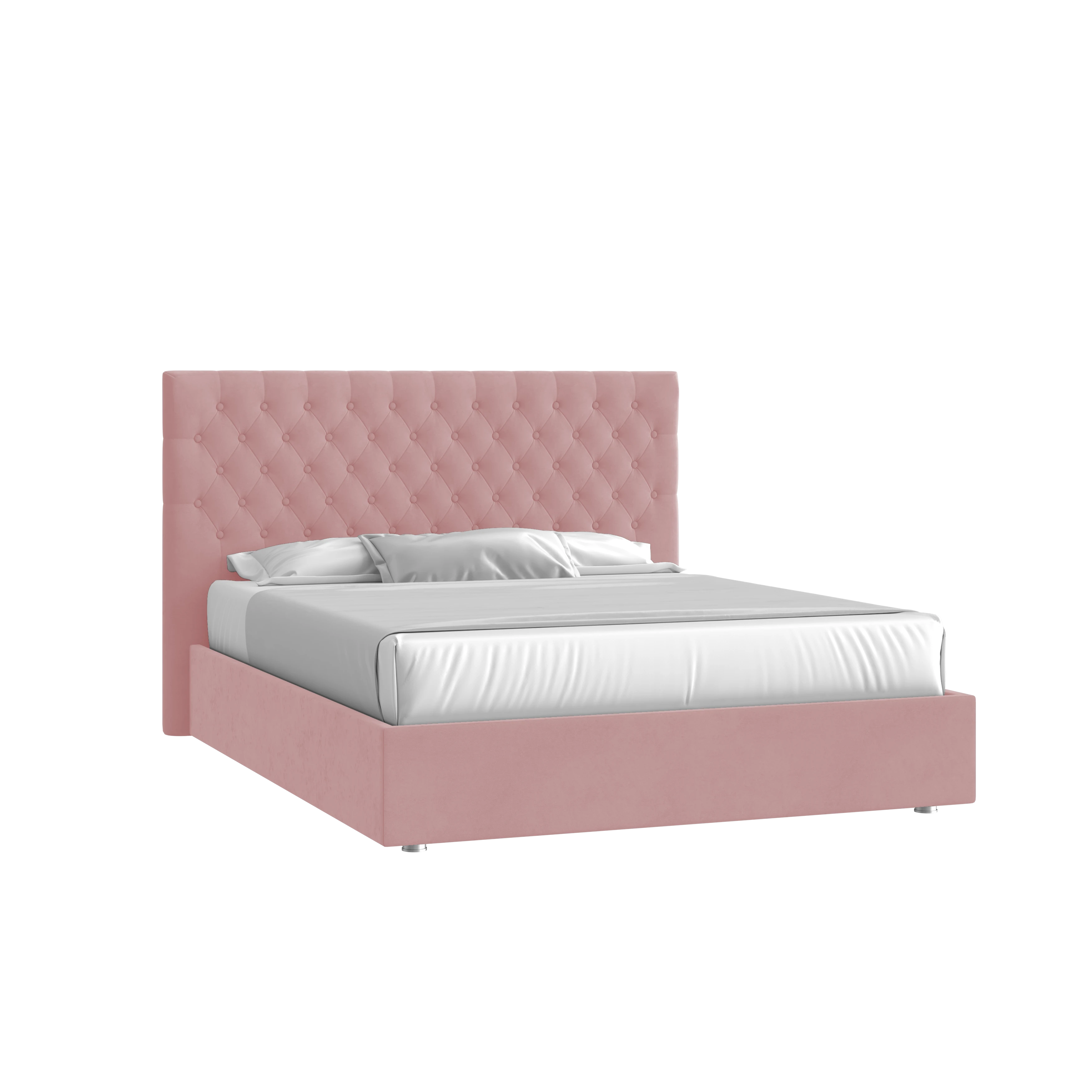 Кровать Грация 160х200 Микровелюр Инфинити 12 розовый с подъемным механизмом
