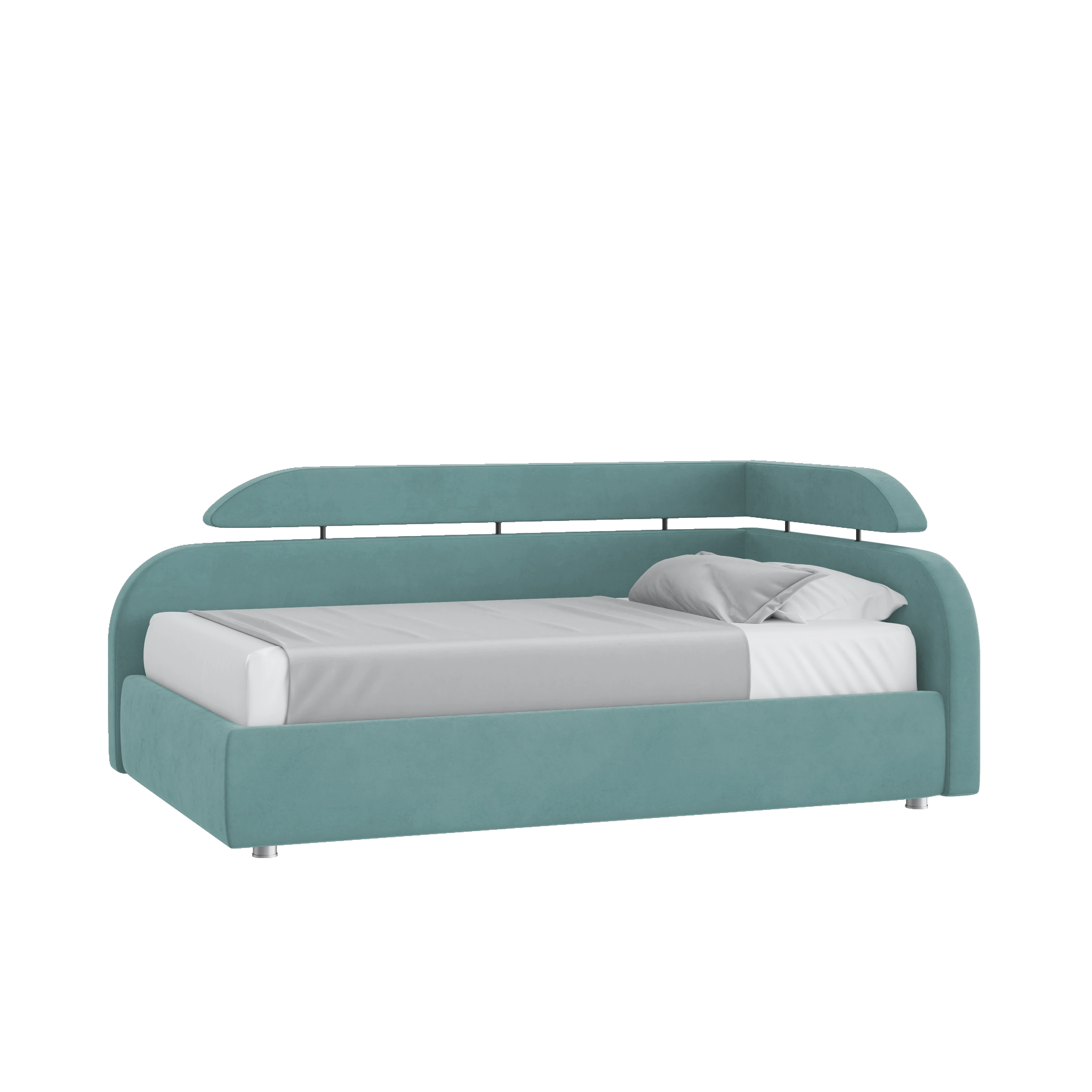 Кровать Рио с подъемным механизмом 120х200 Микровелюр Инфинити 11 ментол с подъемным механизмом