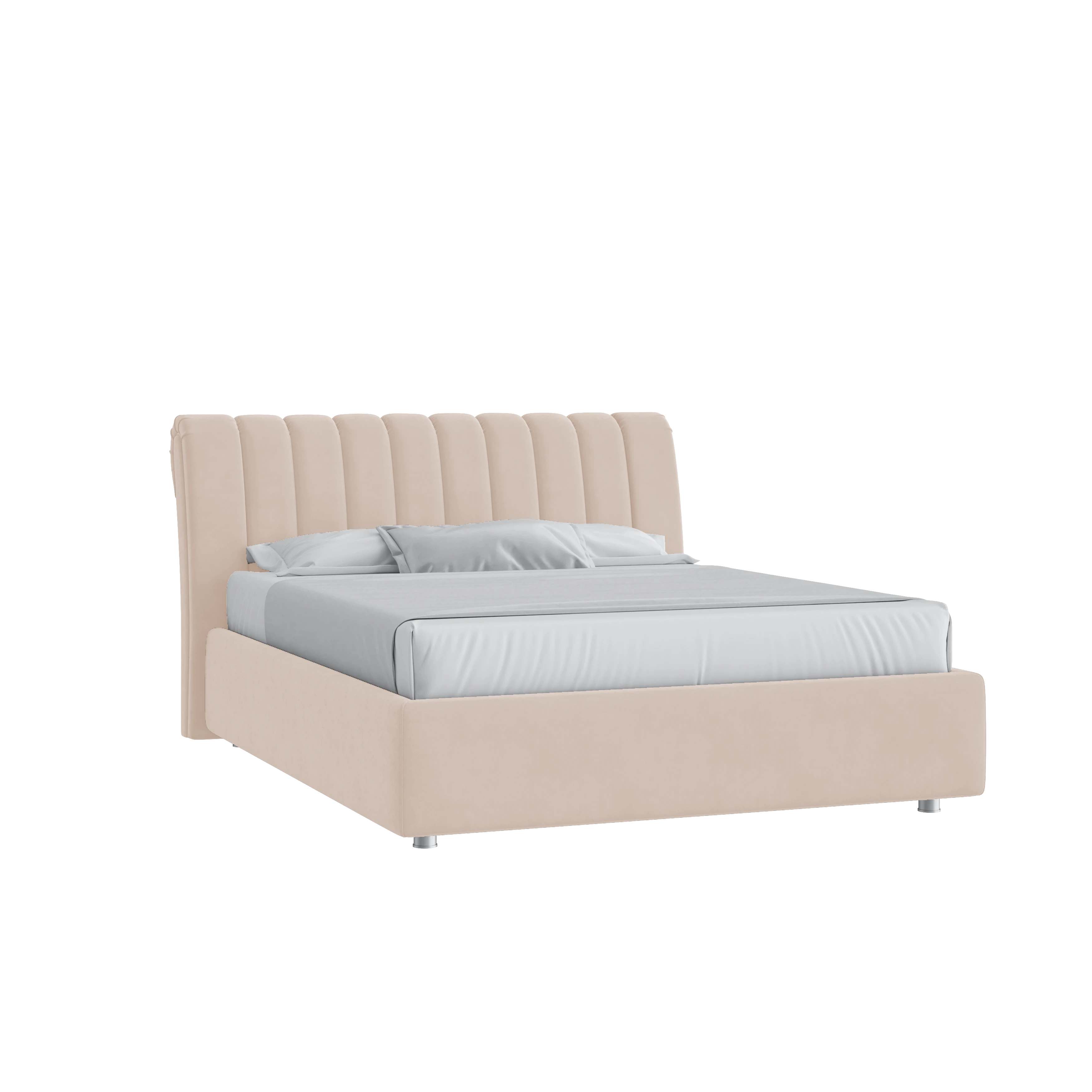 Кровать Верди 160х200 Велюр Гелакси 602 кремовый с подъемным механизмом