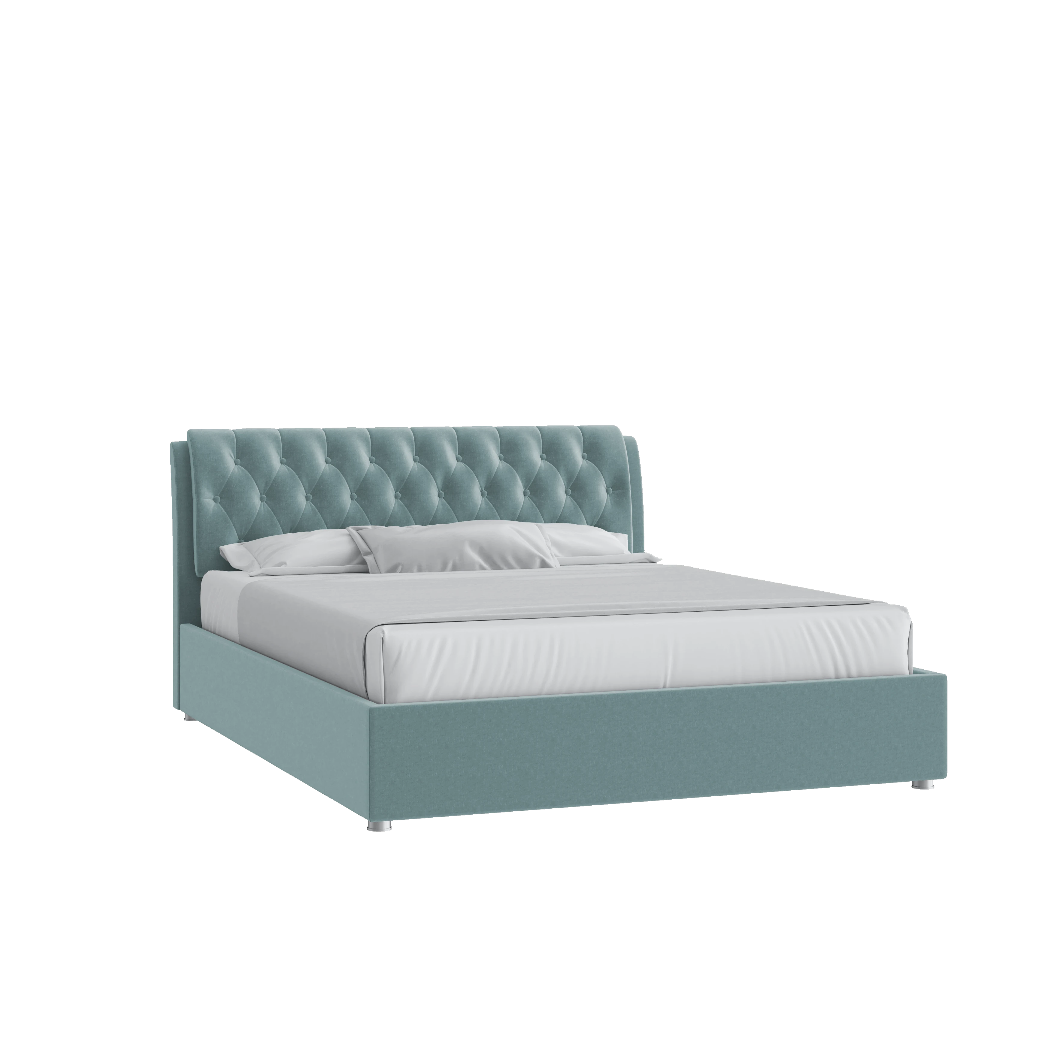 Кровать Алиса 160х200 Микровелюр Каприз 87 мятный