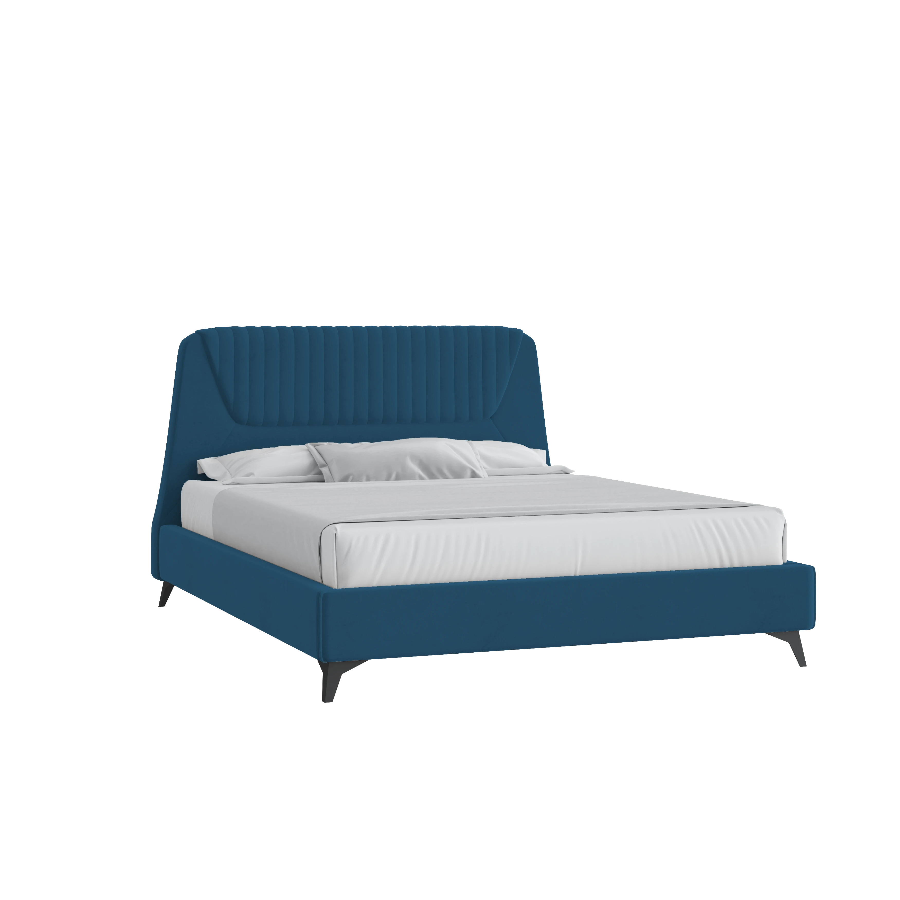 Кровать Муза 160х200 Велюр Гелакси 027 синий с подъемным механизмом