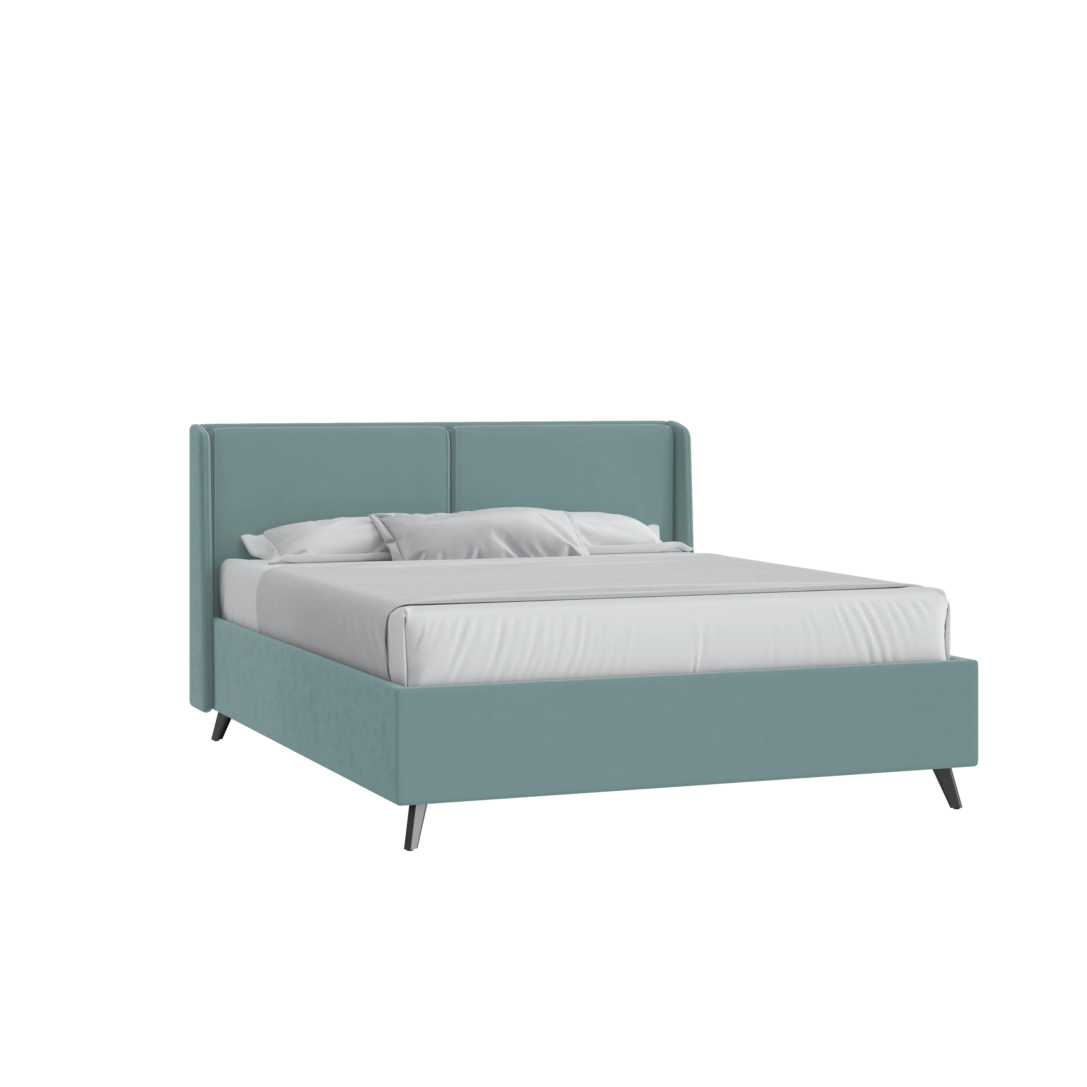 Кровать Барселона 160х200 с подъемным механизмом Микровелюр Инфинити 11 ментол с подъемным механизмом