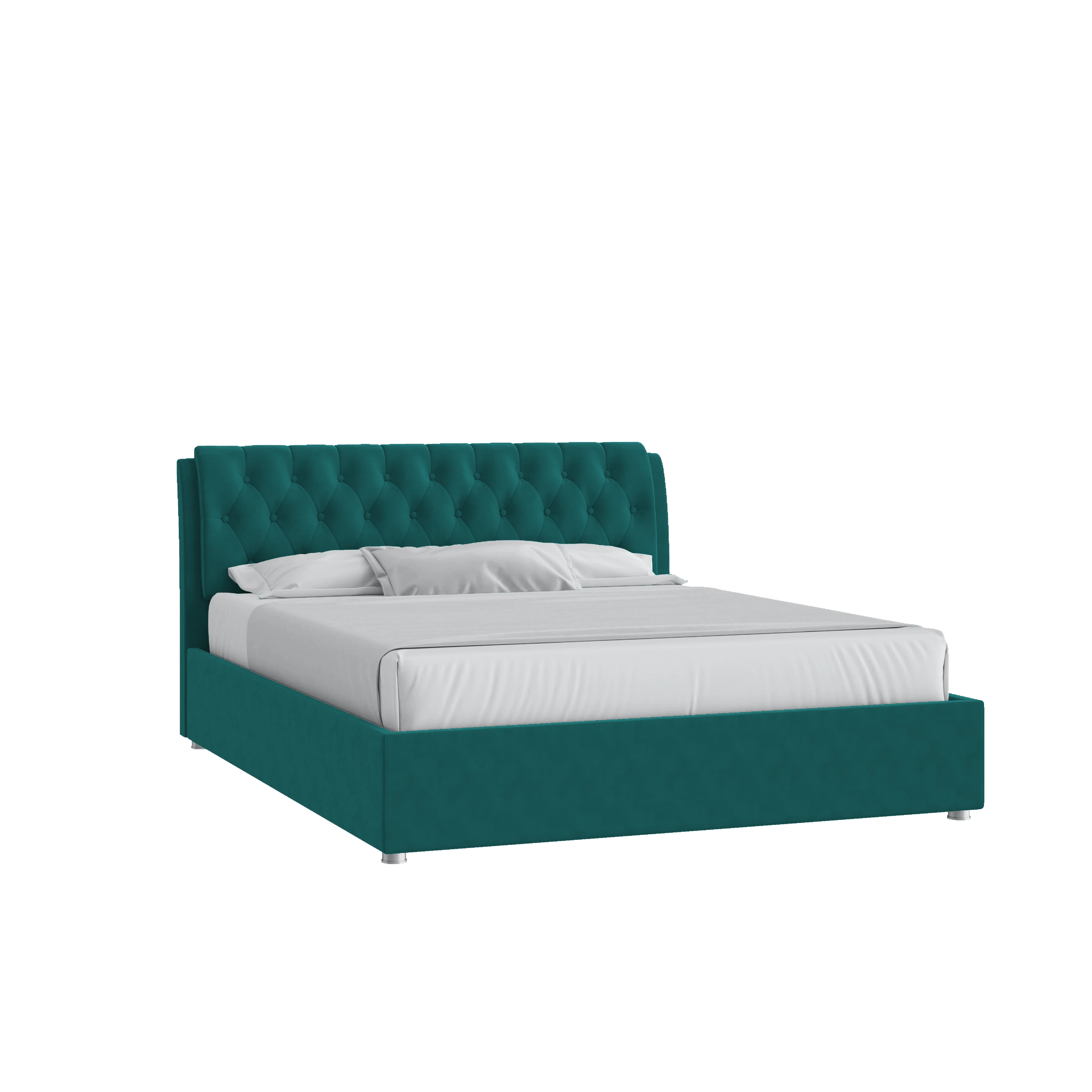 Кровать Алиса 160х200 Микровелюр Инфинити 10 изумрудный