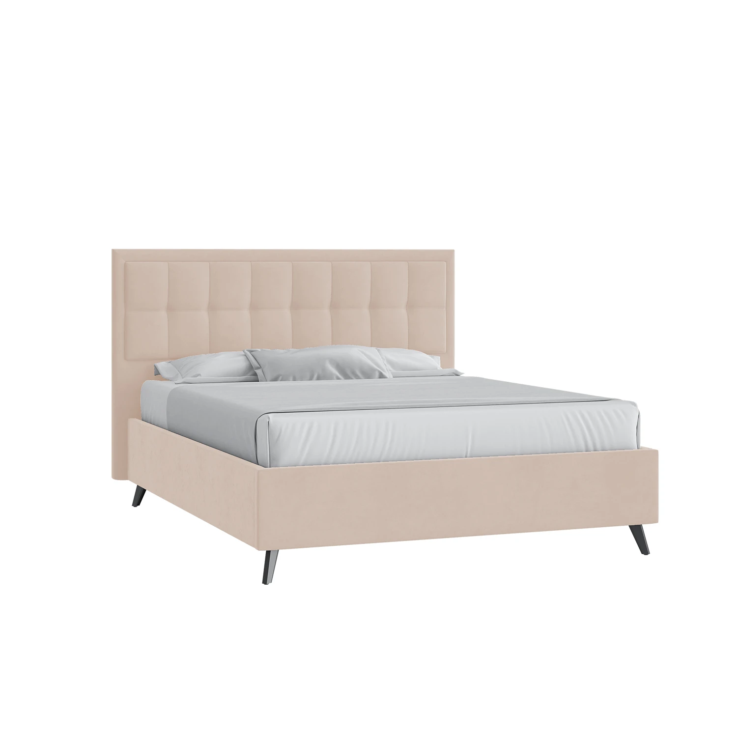 Кровать Аккорд 160х200 Велюр Гелакси 602 кремовый с подъемным механизмом на высоких опорах