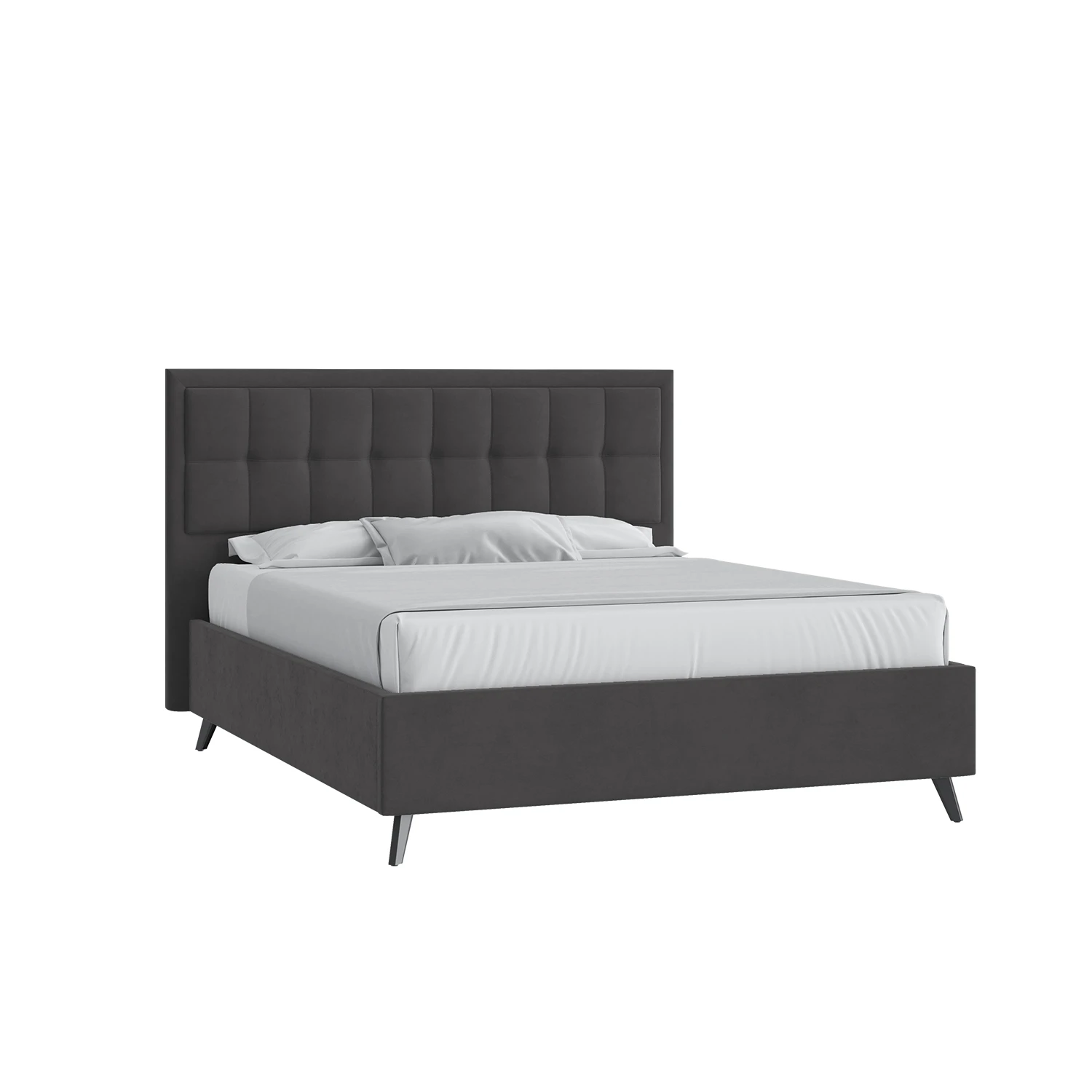 Кровать Аккорд 160х200 Велюр Гелакси 011 серо-стальной с подъемным механизмом на высоких опорах