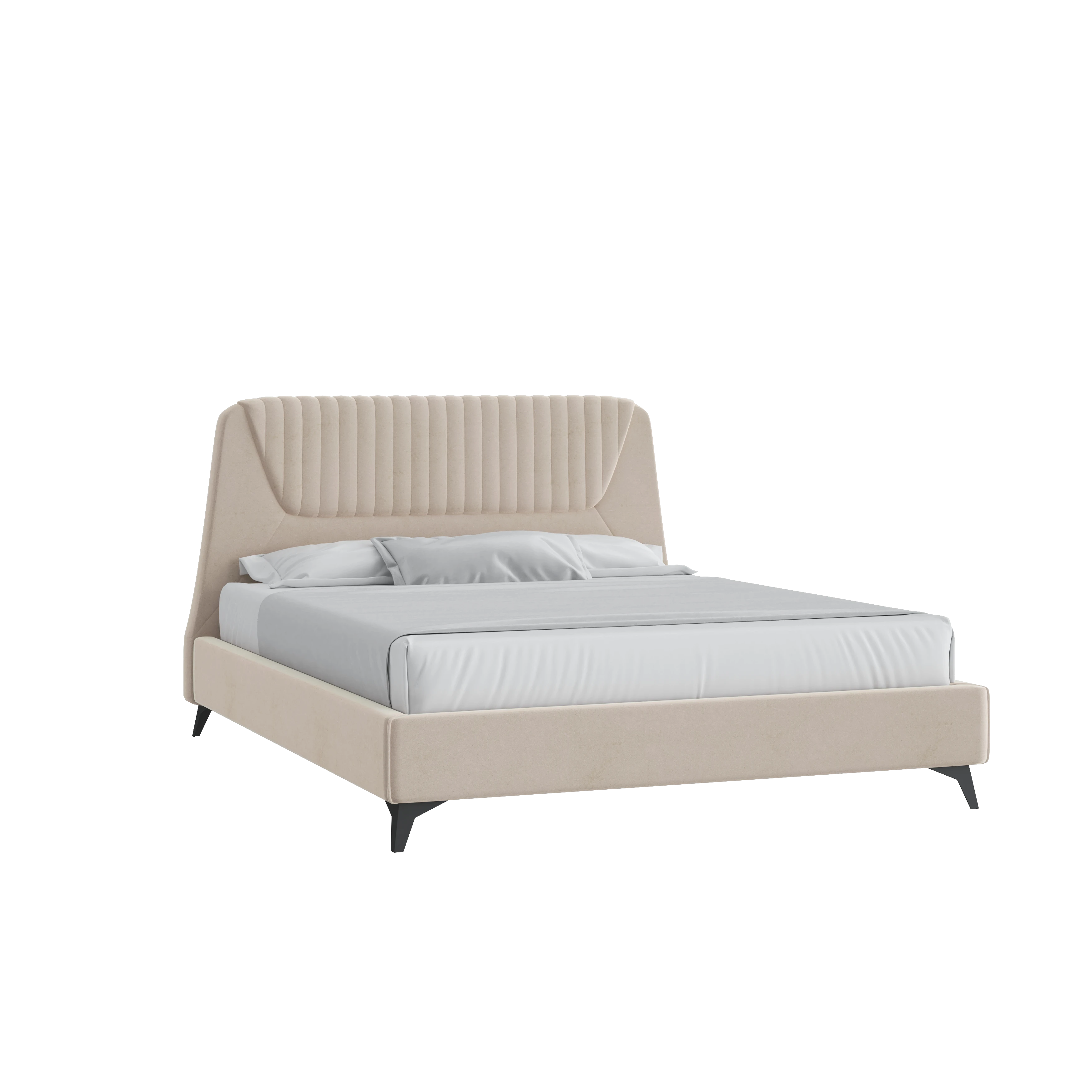 Кровать Муза 160х200 Велюр Гелакси 602 кремовый с подъемным механизмом