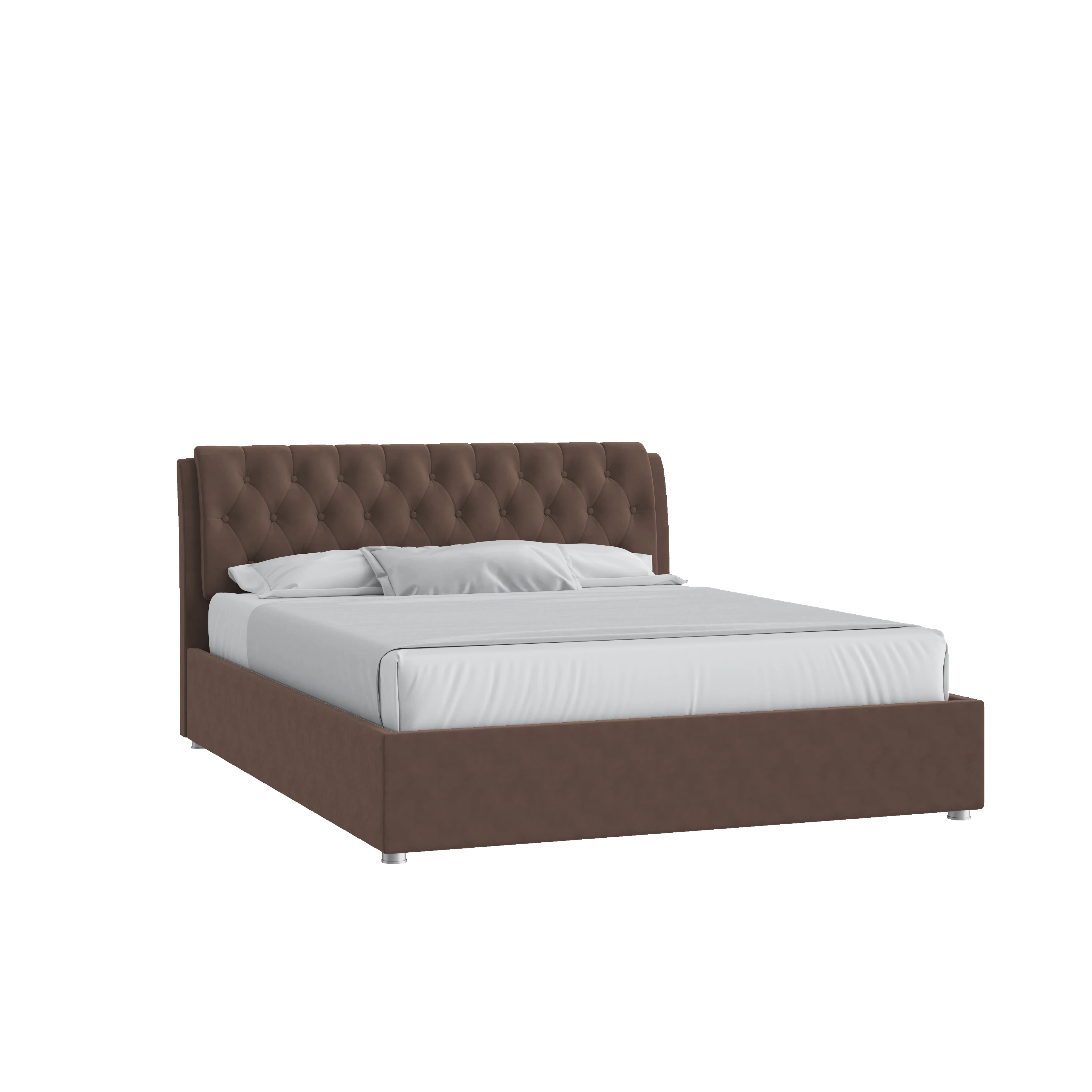 Кровать Алиса 160х200 Микровелюр Инфинити 04 шоколад