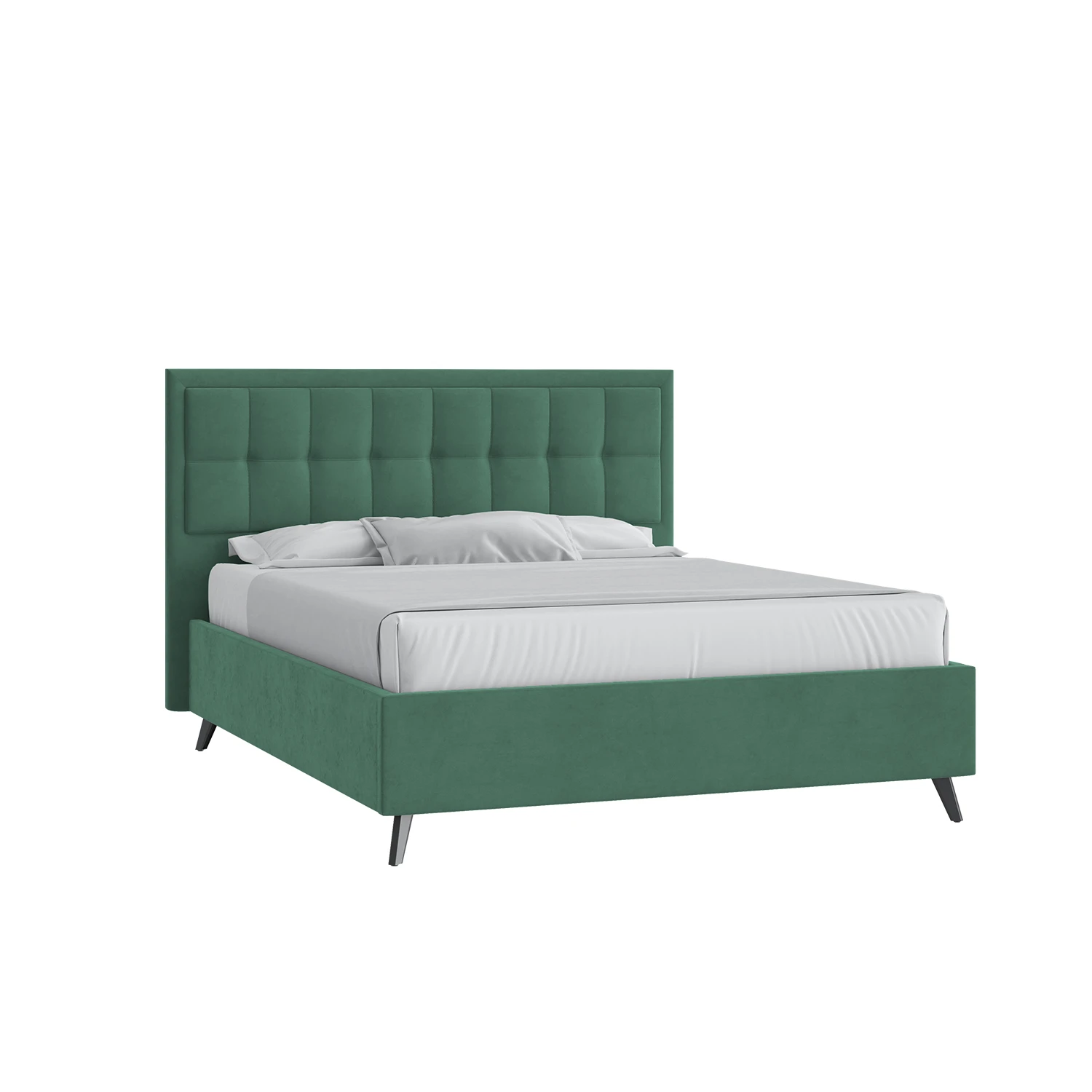Кровать Аккорд 160х200 Микровелюр Фиеста 22 малахит на высоких опорах