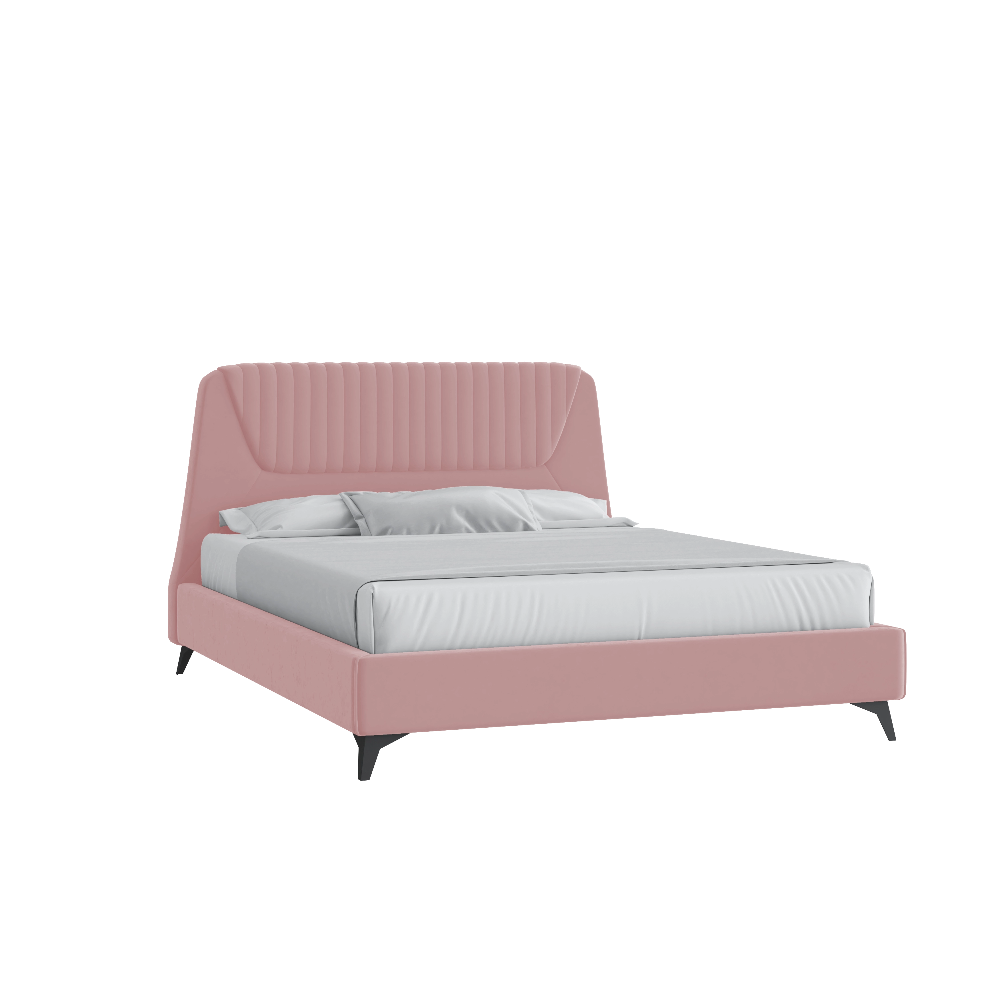 Кровать Муза 160х200 Микровелюр Инфинити 12 розовый с подъемным механизмом