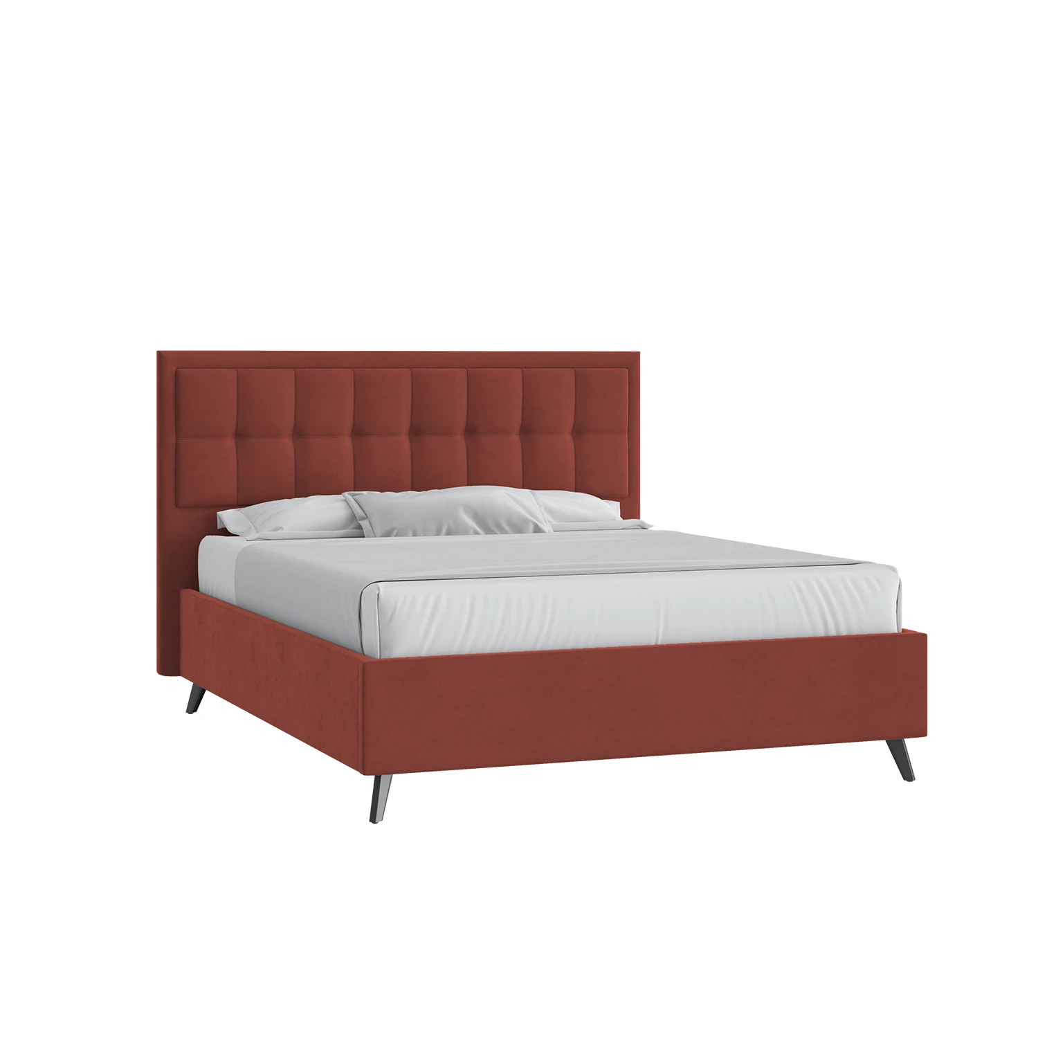 Кровать Аккорд 160х200 Велюр Гелакси Плюс 41 Кирпичный с подъемным механизмом на высоких опорах