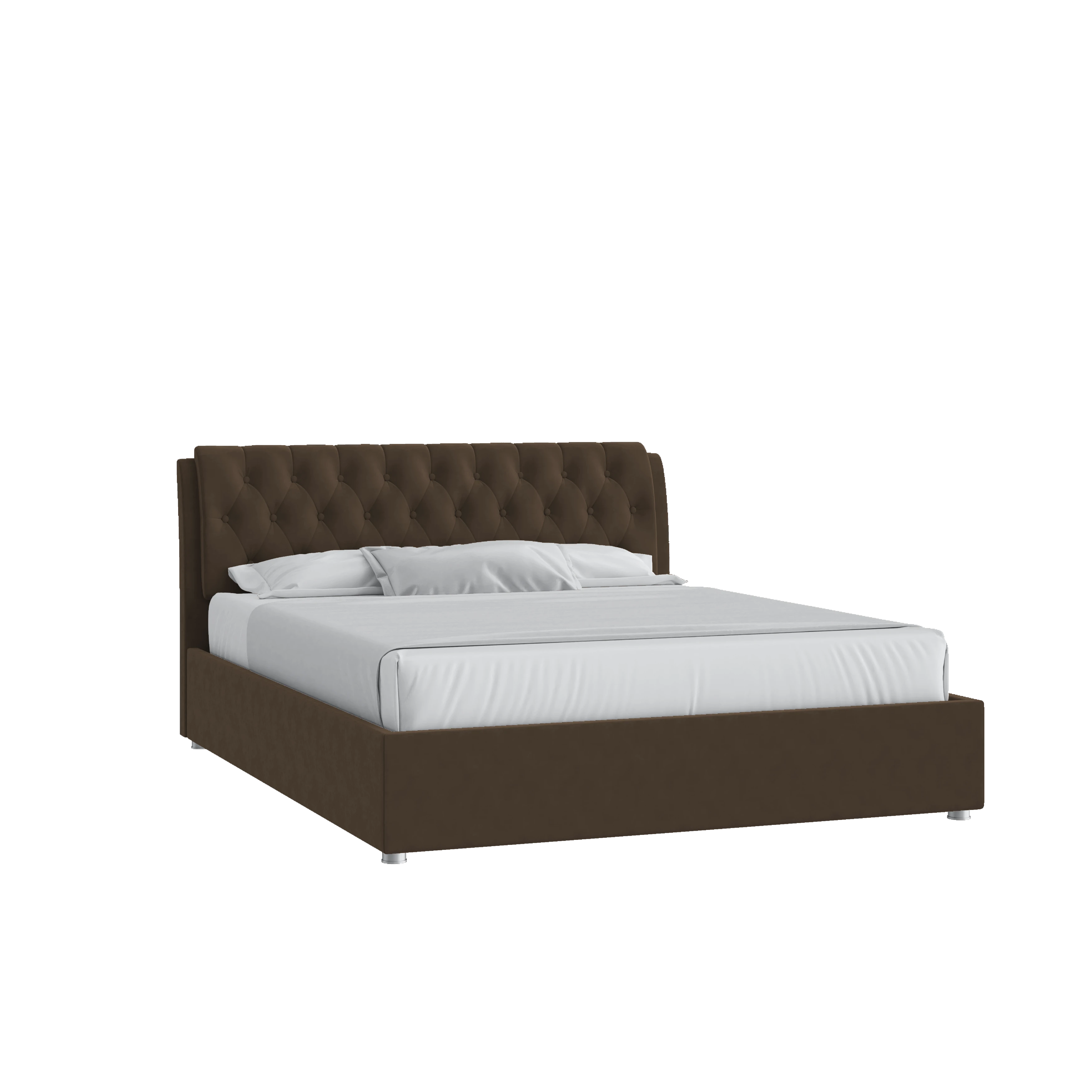 Кровать Алиса 160х200 Велюр Гелакси 009 шоколадный