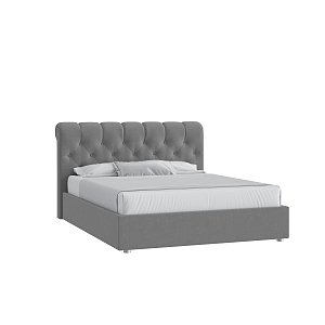 Кровать Элис 160х200 Микровелюр Каприз 90 серый