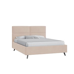 Кровать Тренд малое изголовье 160х200 Велюр Гелакси 602 кремовый с подъемным механизмом с высокими опорами