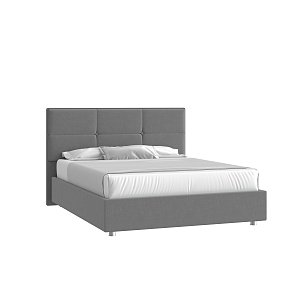 Кровать Мюнхен 160х200 Микровелюр Каприз 90 серый с подъемным механизмом на низких опорах